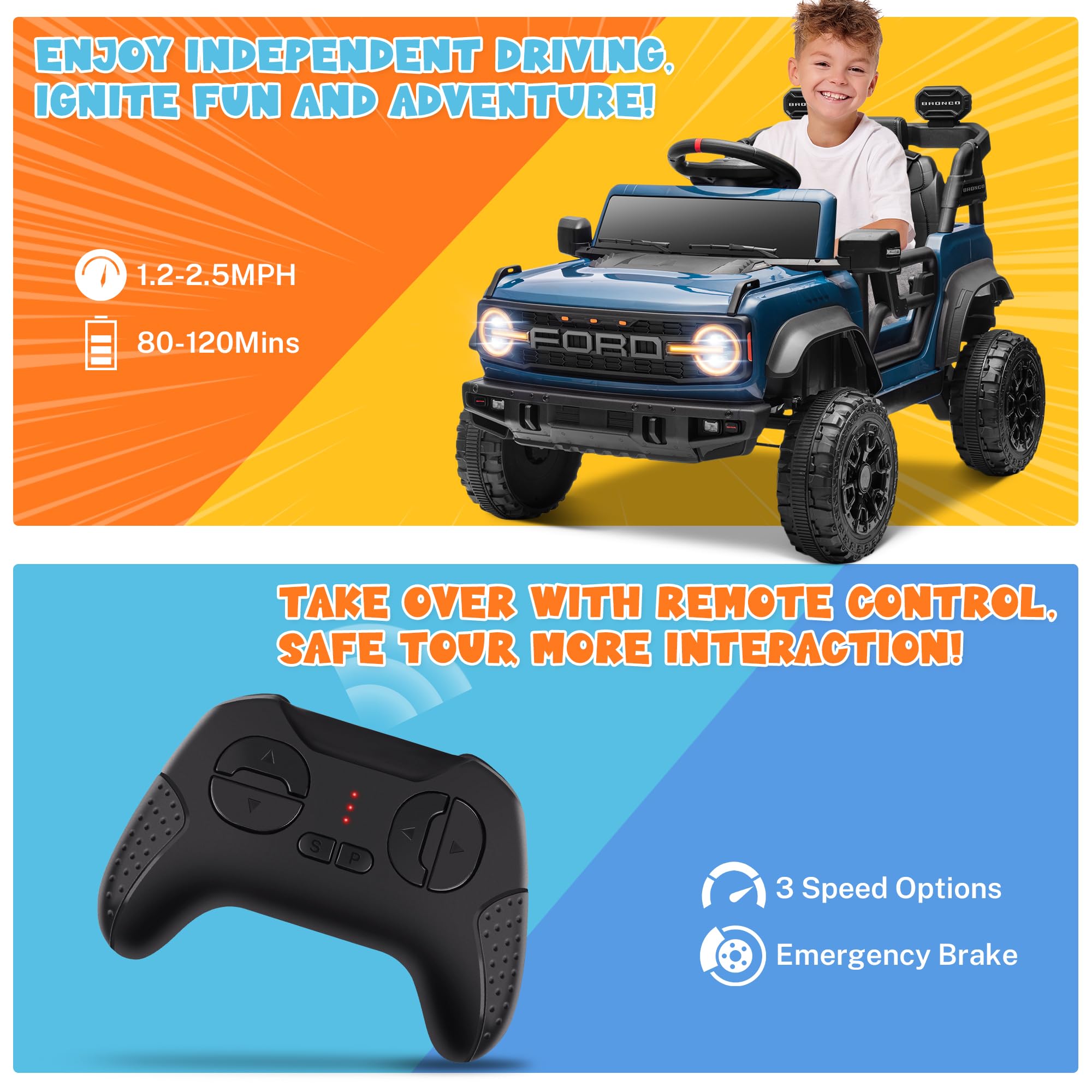 12V Electric Ride-On Car for Kids with Remote Control