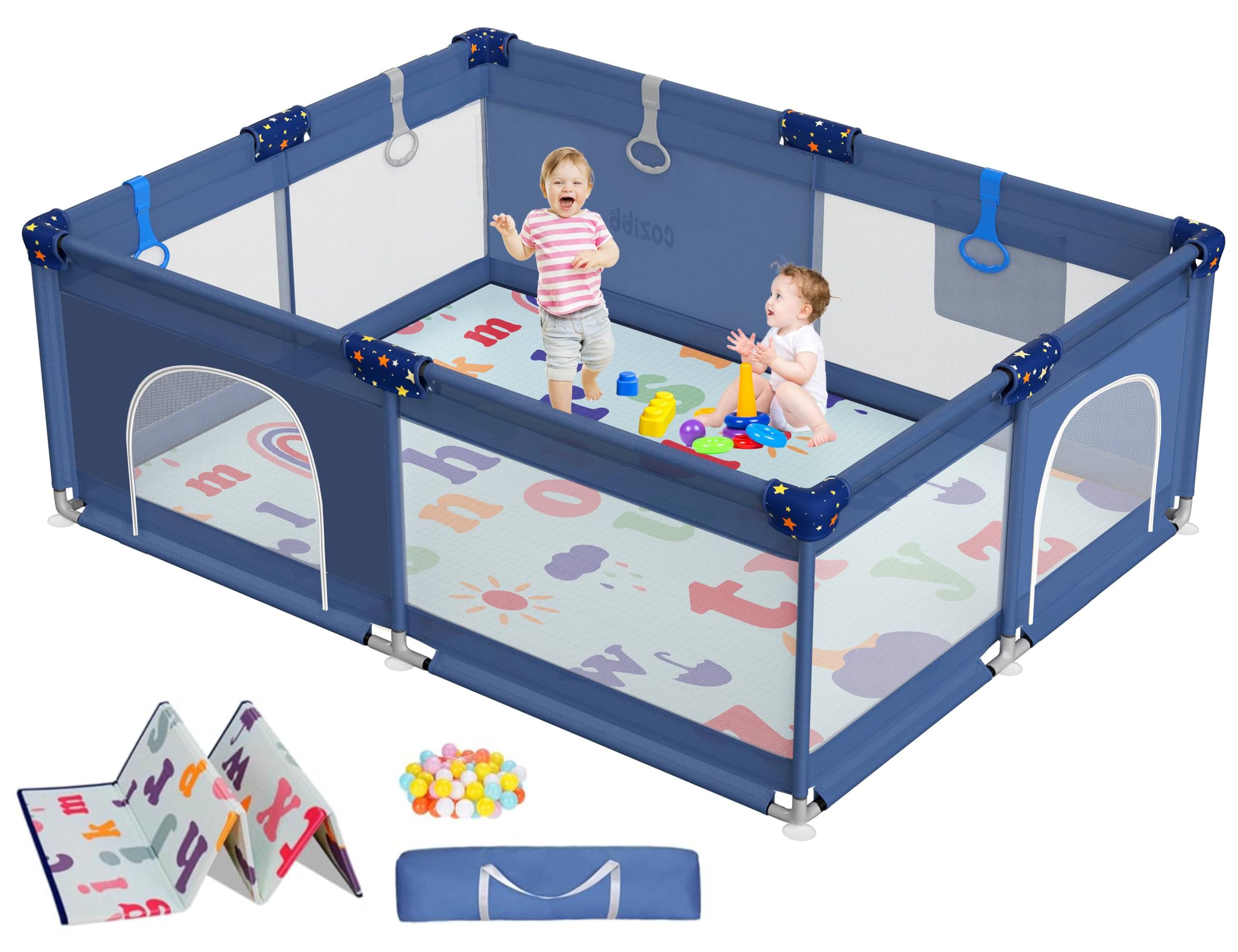 Baby Playpen with Mat, 71" × 59" Extra Large Playpen for Toddler