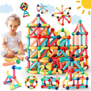64PCS Magnetic Building Blocks - Montessori Sensory Toys with Stronger Magnets