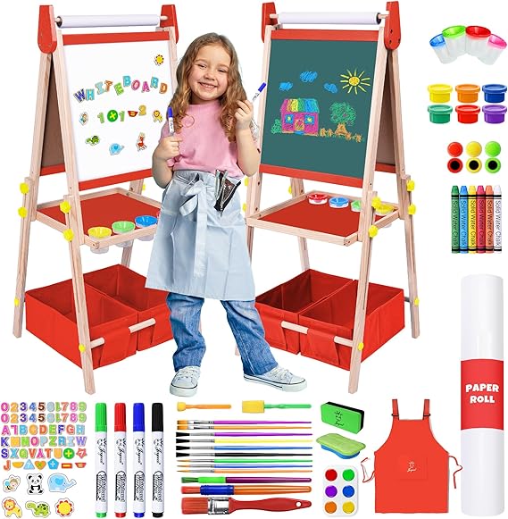 Easel for Kids Easel for Toddlers,Adjustable Standing Double Sided Toddler
