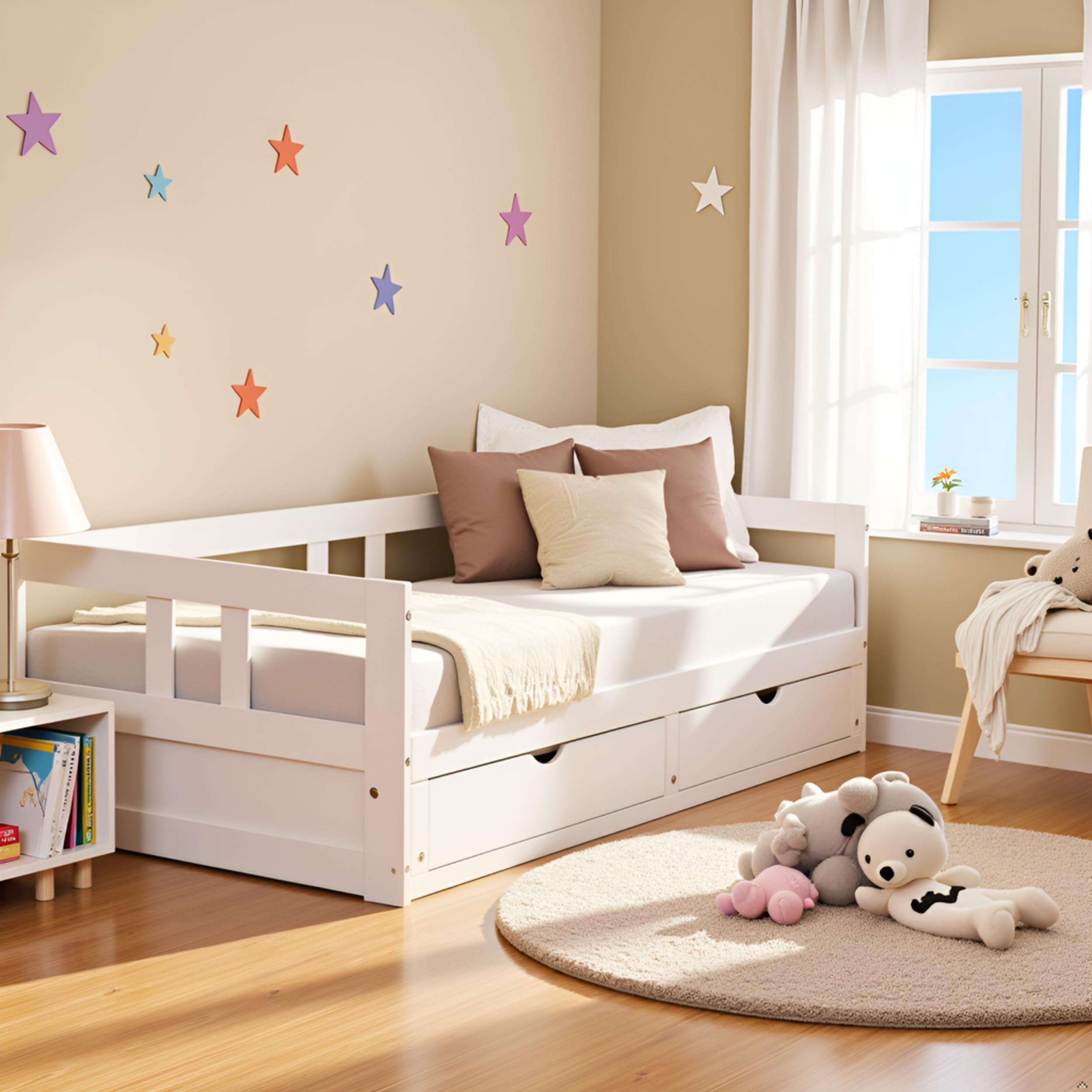 Melody Twin to King Extendable Daybed with Trundle and Storage Drawers