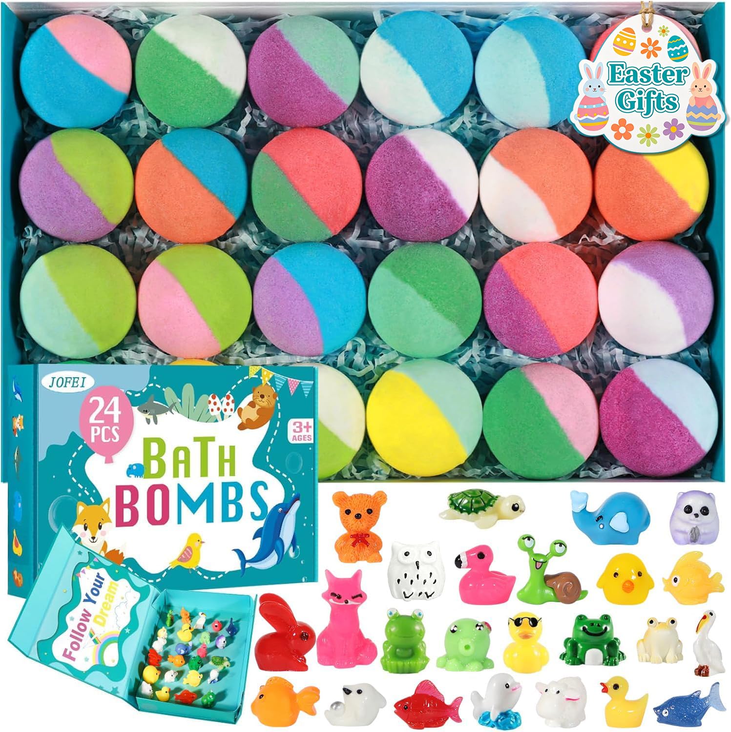 Kids Bath Bombs with Surprise Toys Inside 24 Pack Gift Set