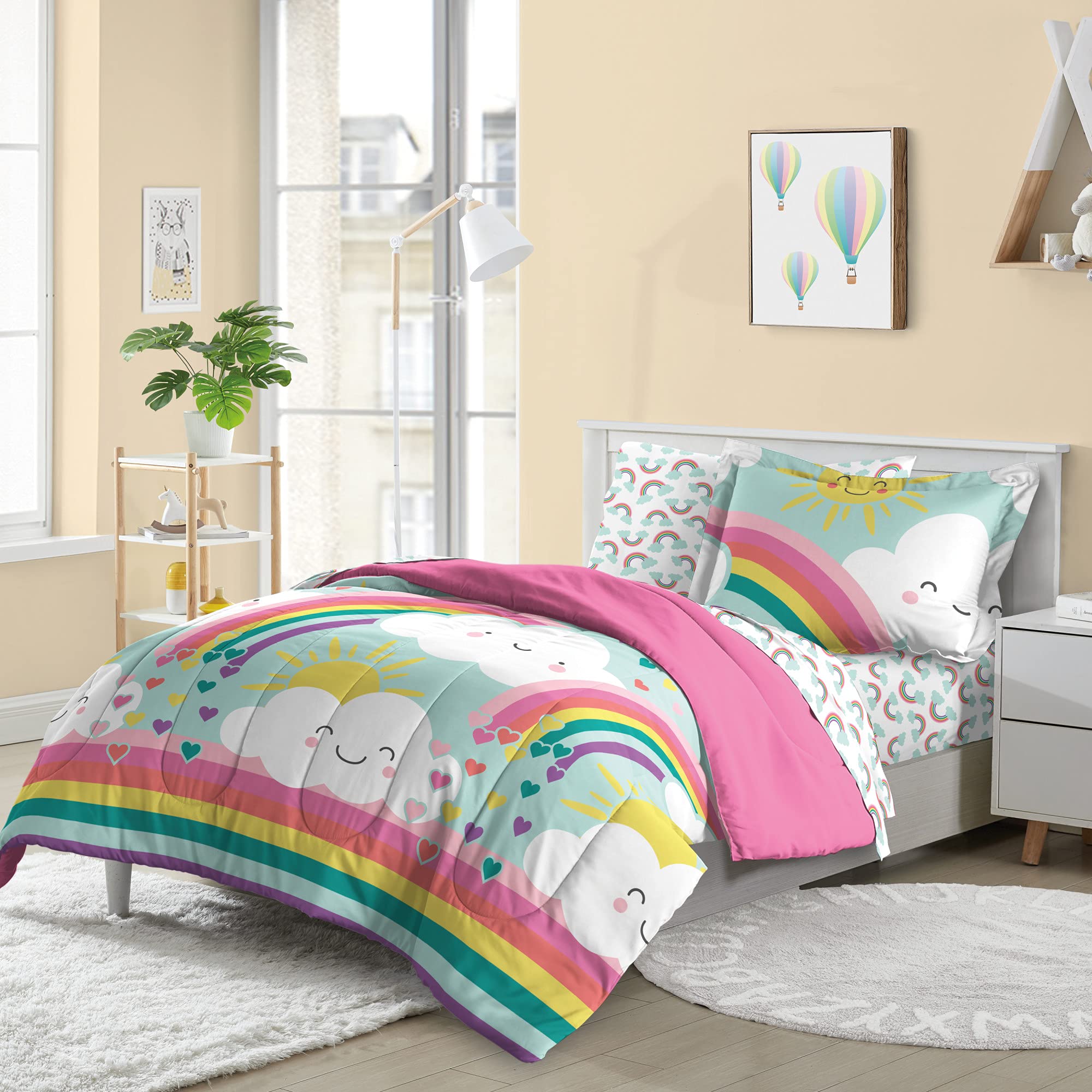 Kids 5-Piece Complete Bed Set Easy-Wash Super Soft Microfiber