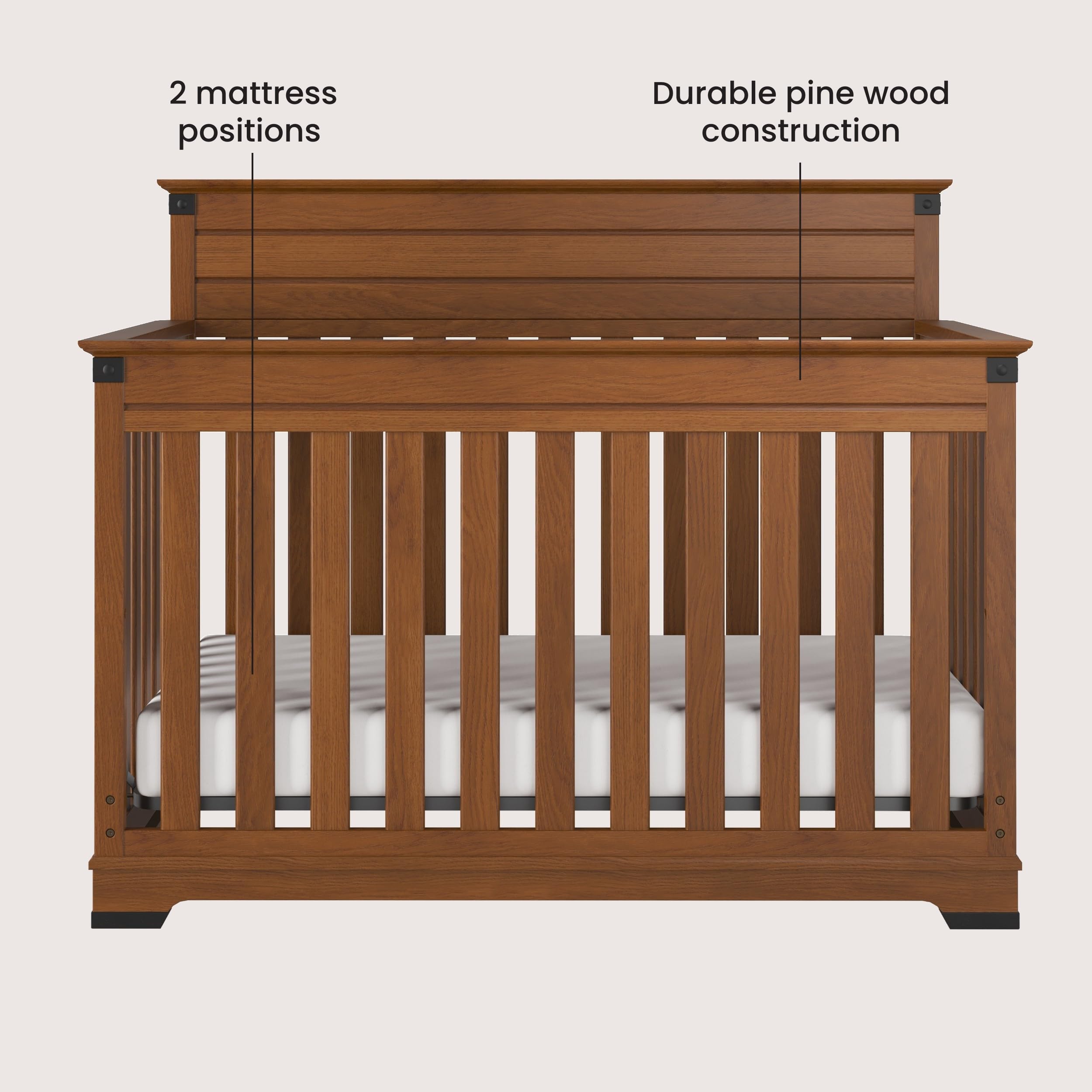 Redmond 3-Piece Nursery Set with Convertible Crib