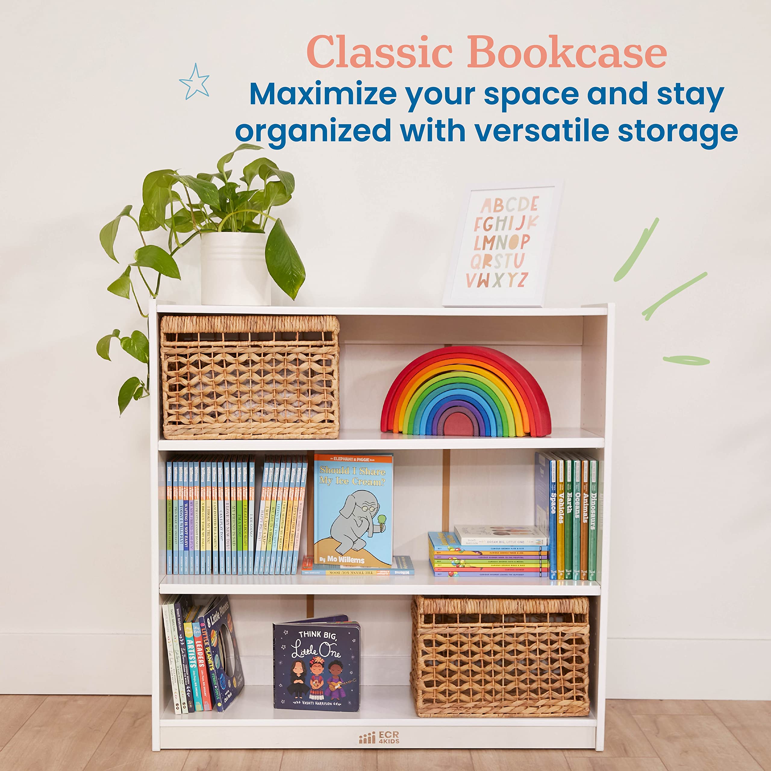 Classic Bookcase, 36in, Adjustable Shelves,