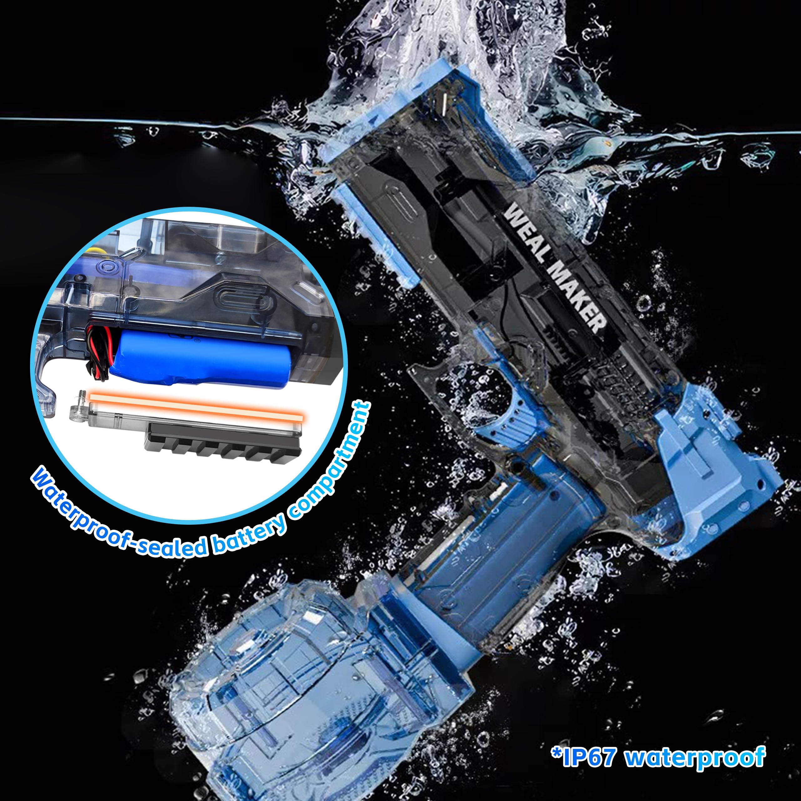 Water Guns with LED Light, Automatic Squirt Guns for Adults and Kids