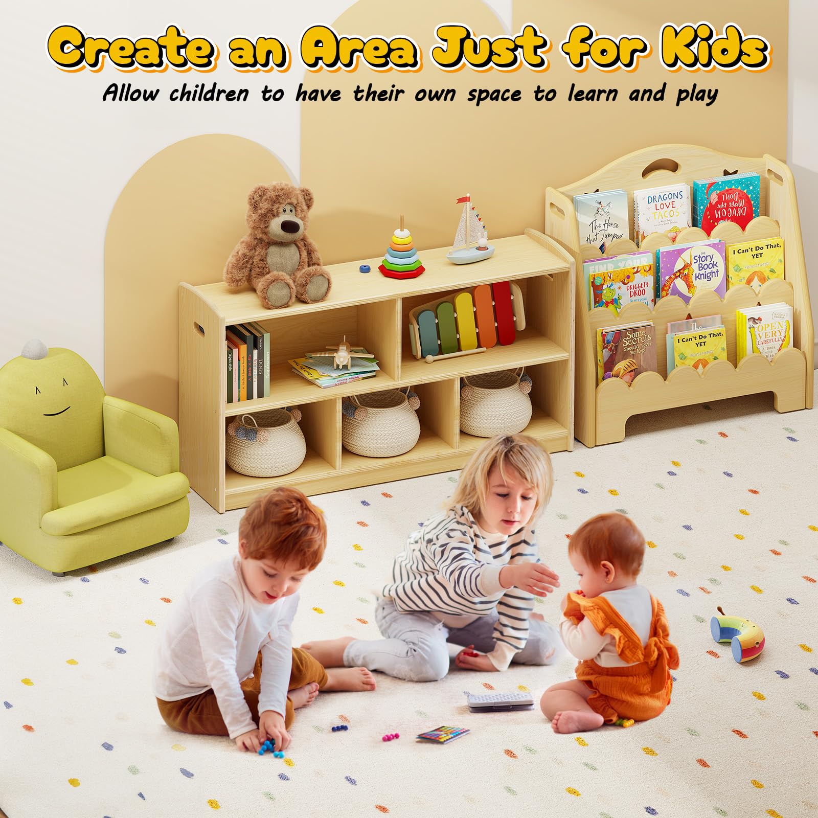 2-Tier Montessori Storage Cabinet for Kids