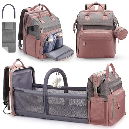 Diaper Bag Backpack – Large Capacity Baby Diaper Bag with Changing