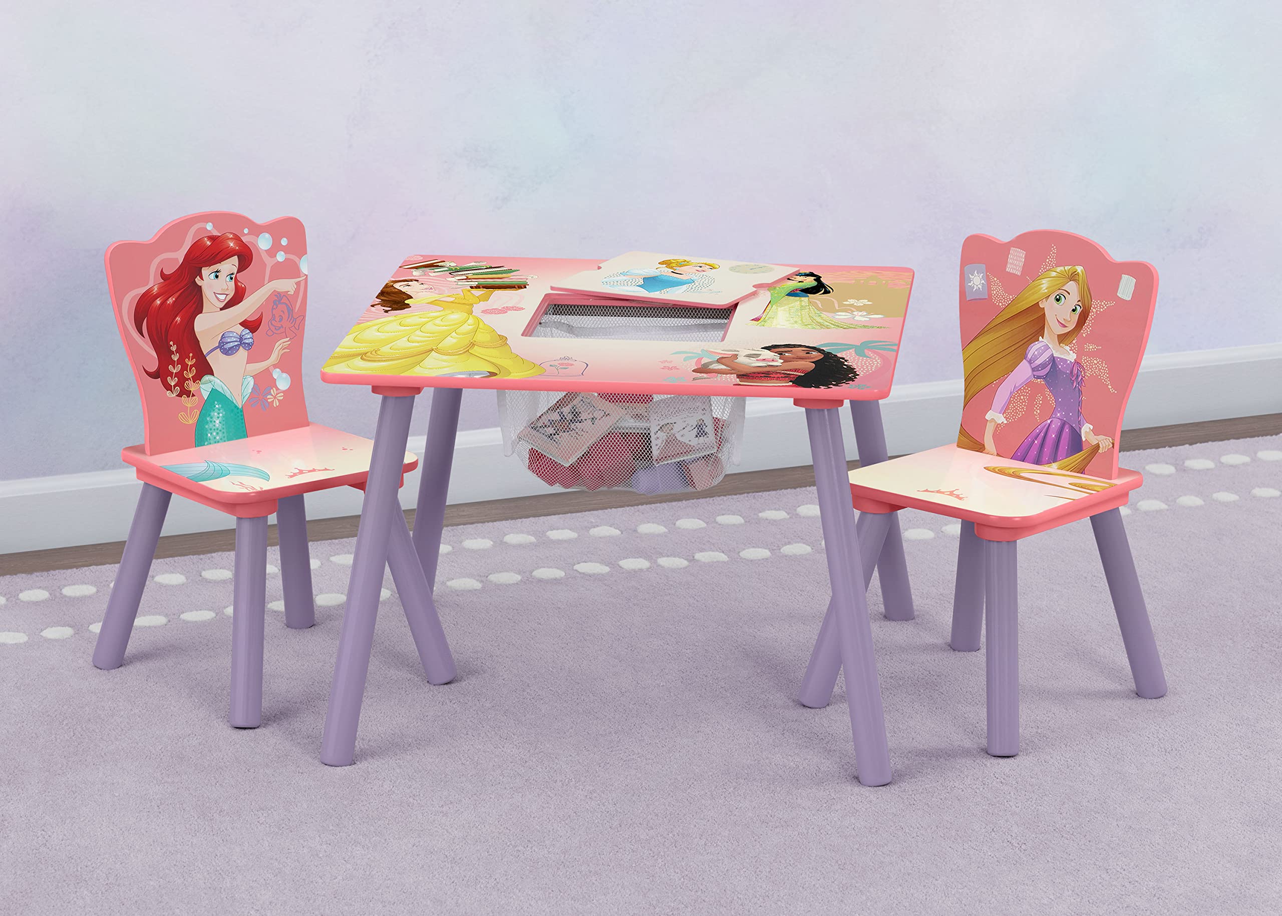 Kids Table and Chair Set with Storage (2 Chairs Included) - Ideal for Arts & Crafts