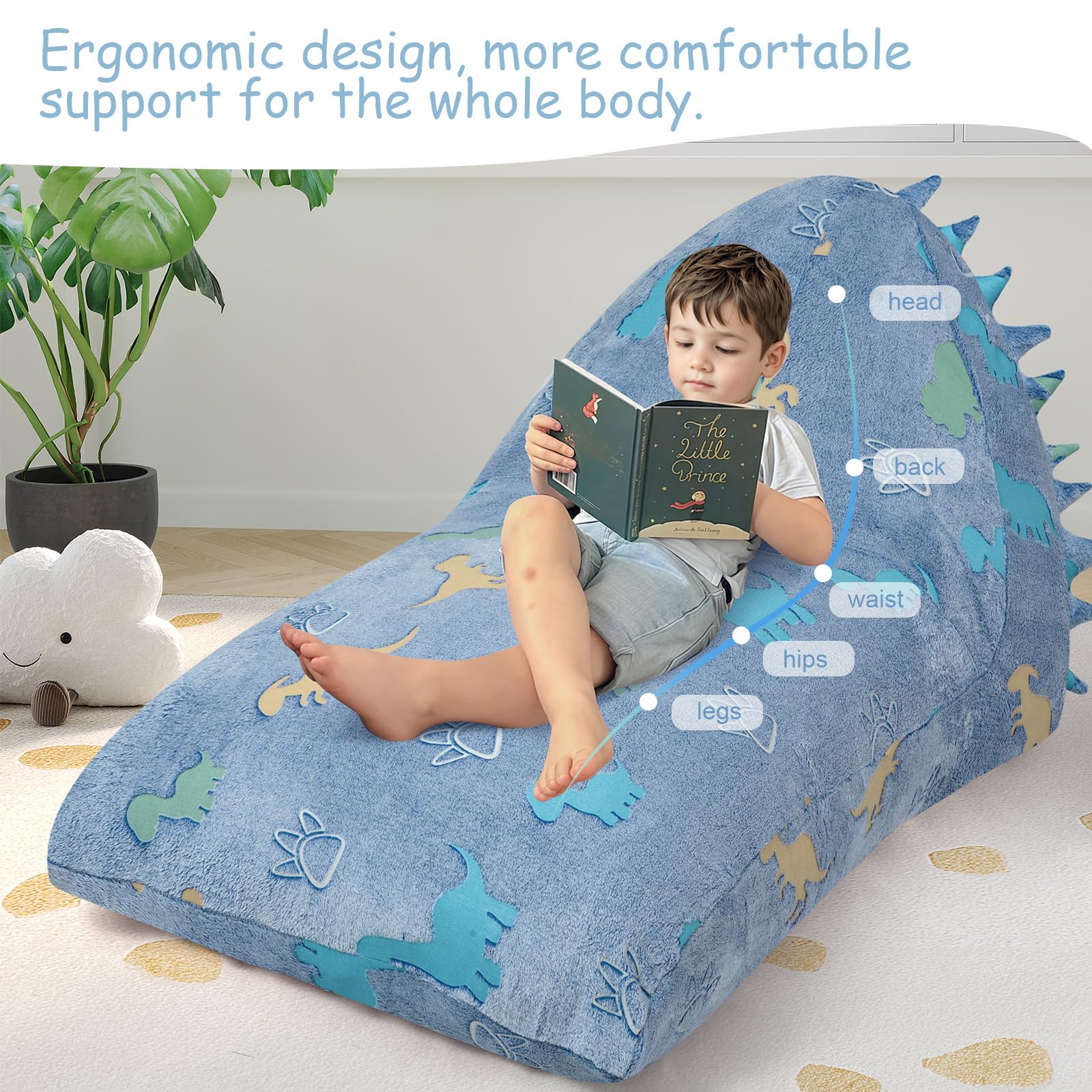 Dinosaur Bean Bag Chair for Kids 8-12