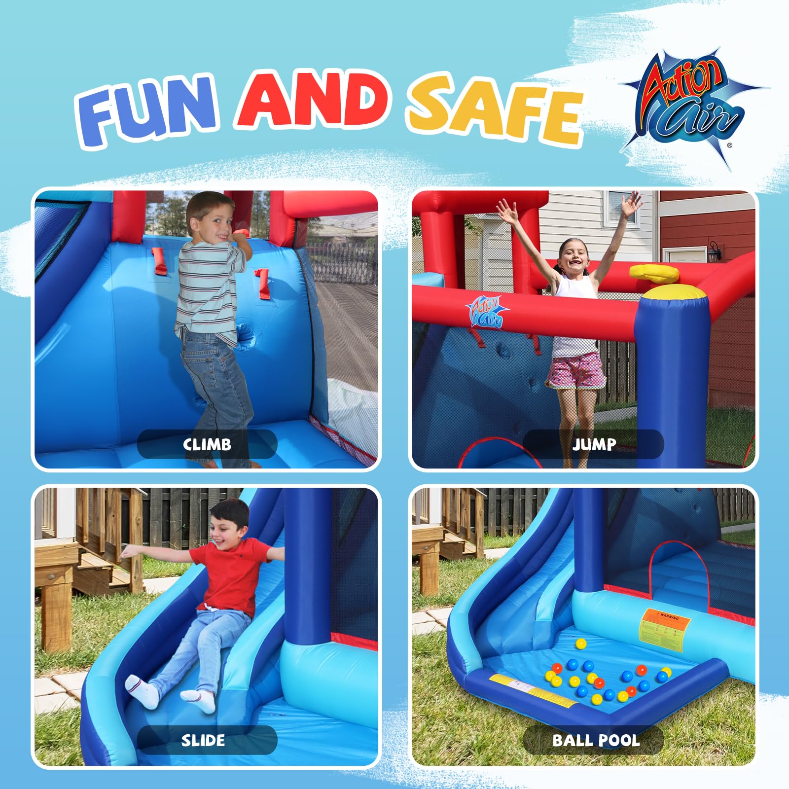 Inflatable Bounce House with Slide and Blower