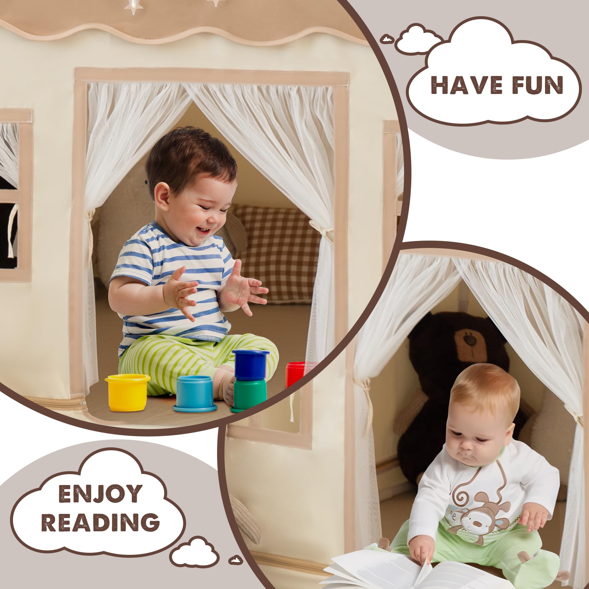 Kids Play Tent with Star Lights Indoor Playhouse