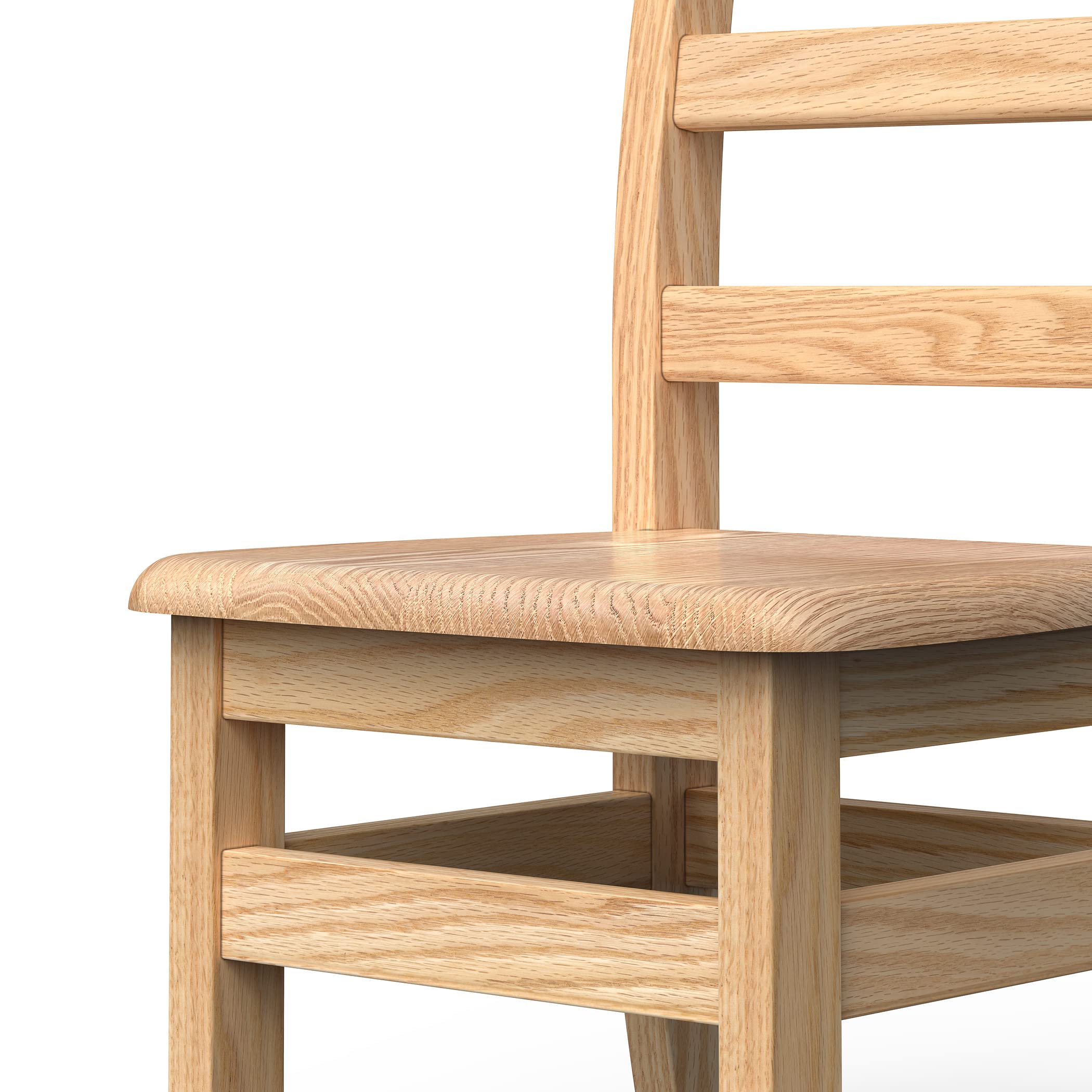 Kids Wooden School Chairs 8 Inch Red Oak 2 Pack