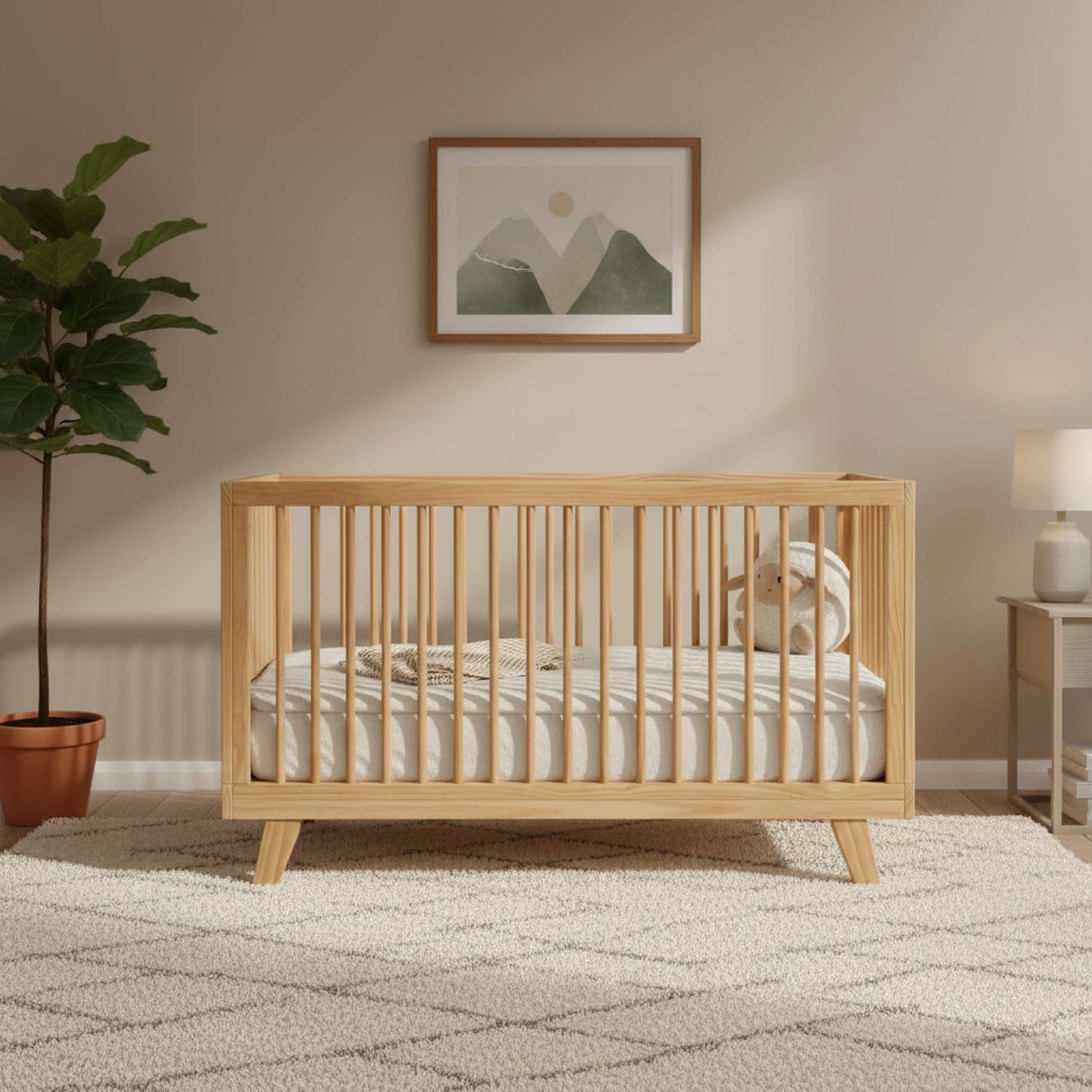 3-in-1 Convertible Baby Crib with Adjustable Mattress Heights