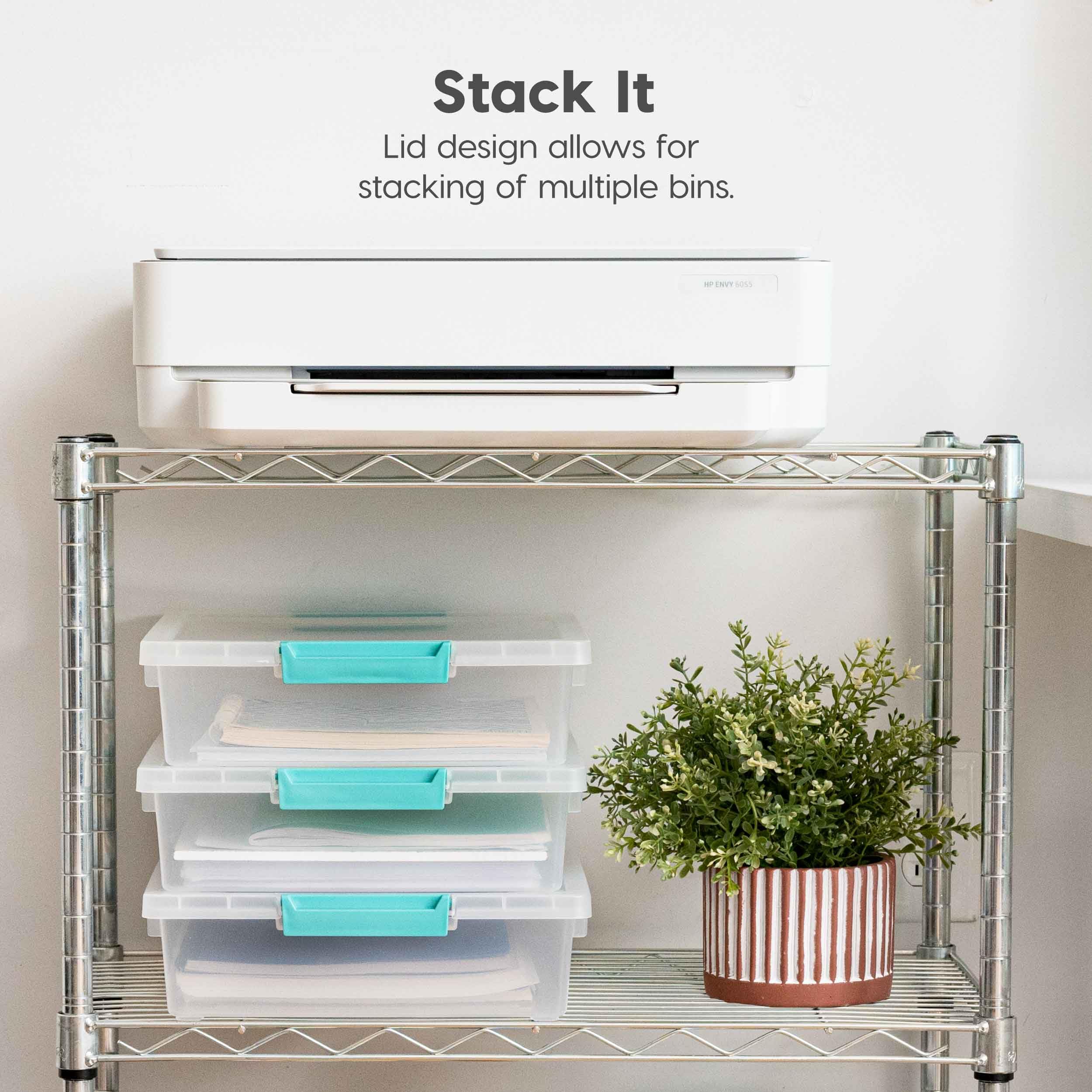 3-Tier Stackable Storage Bins with Drawers - 67QT Collapsible Organizer