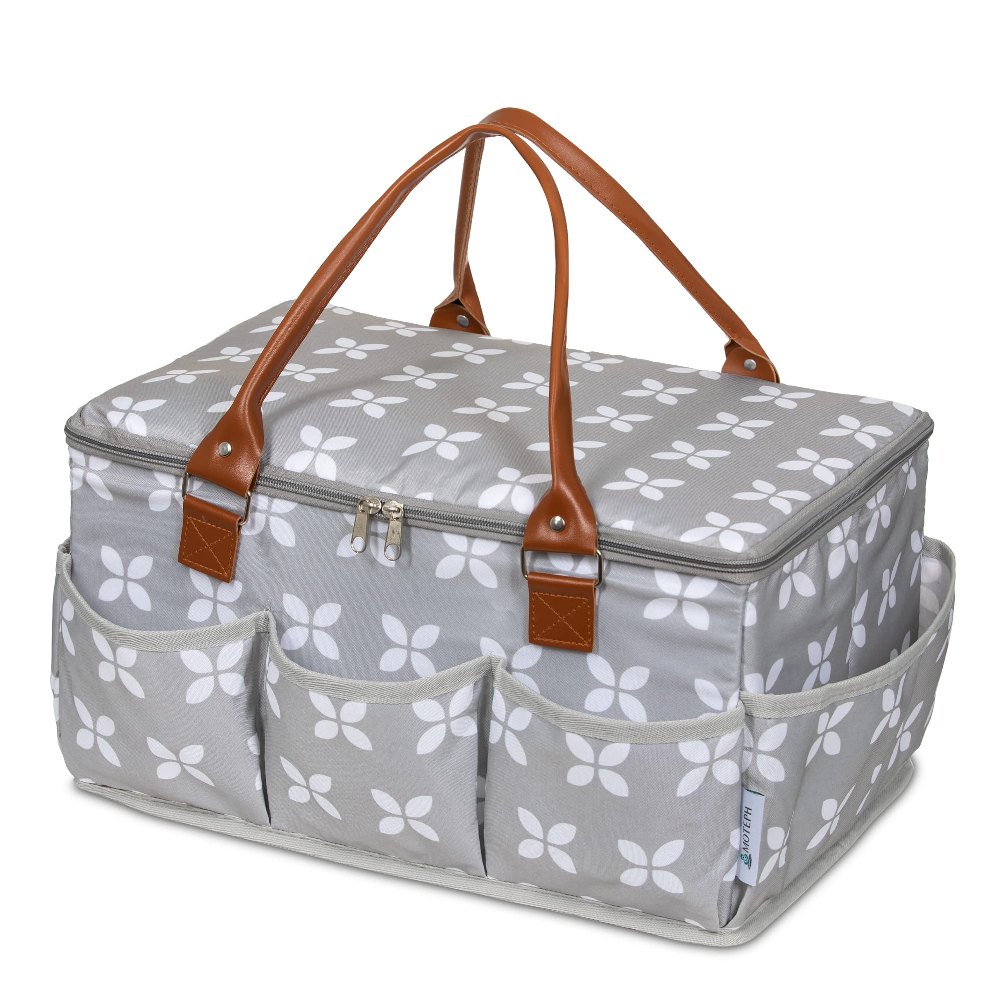 Extra Large Diaper Caddy, Craft, Toy Organizer with Zip-Top Cover with Waterproof