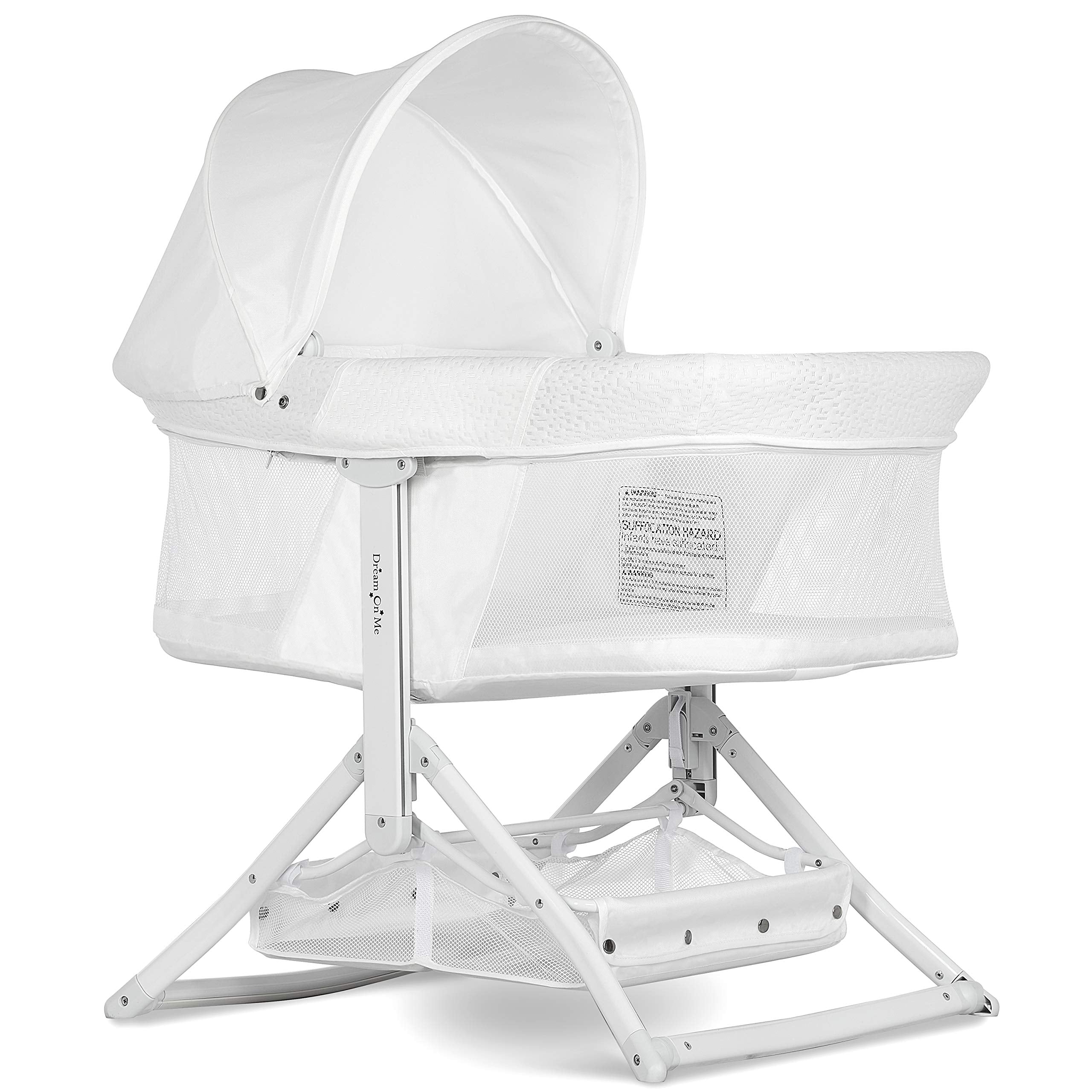 2-in-1 Convertible Insta Fold Bassinet and Cradle in White