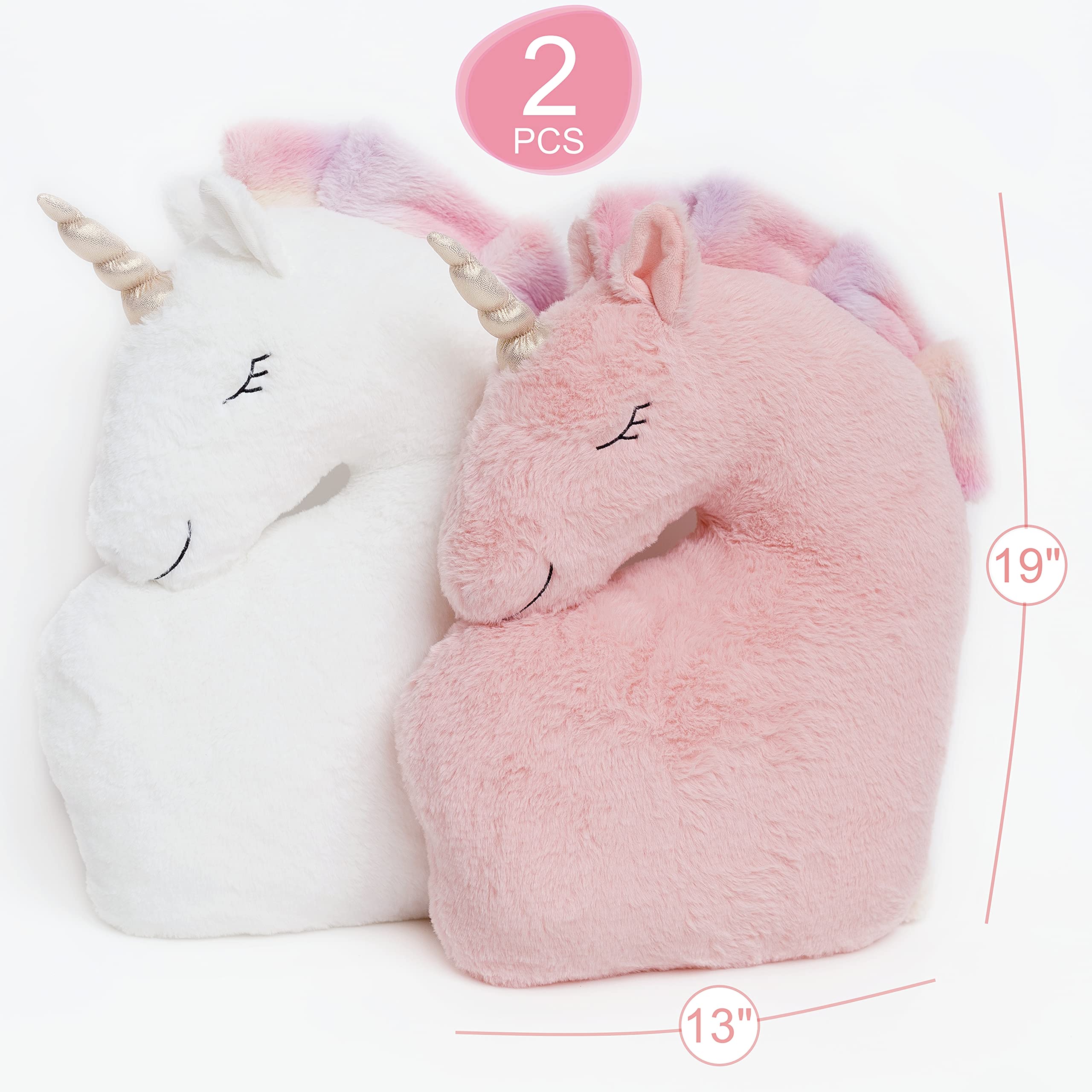 Design Set of 2 Decorative Unicorn Pillows for Girls Kids Bed Room