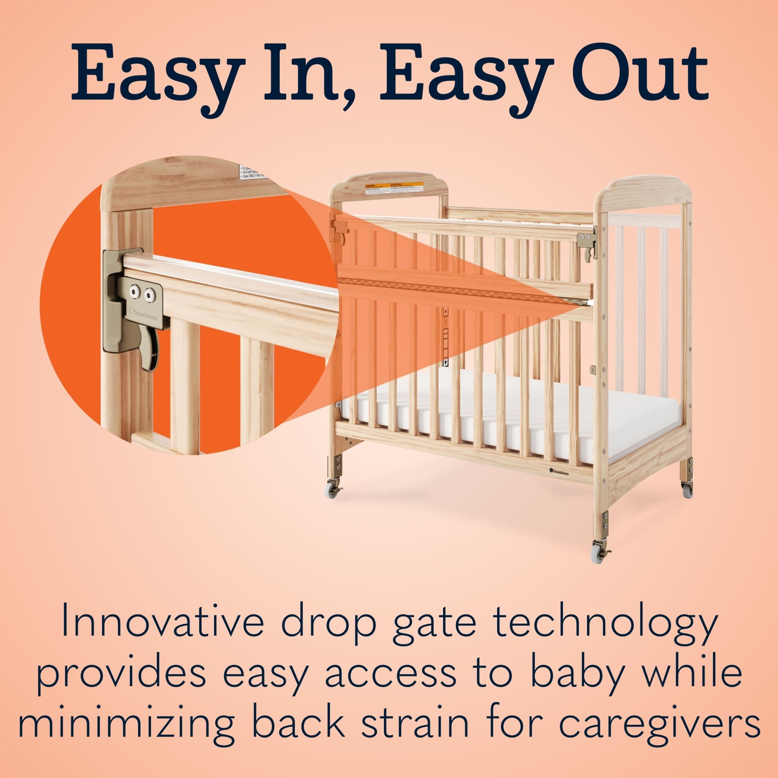 SafeReach Clearview Crib with Adjustable Mattress Board