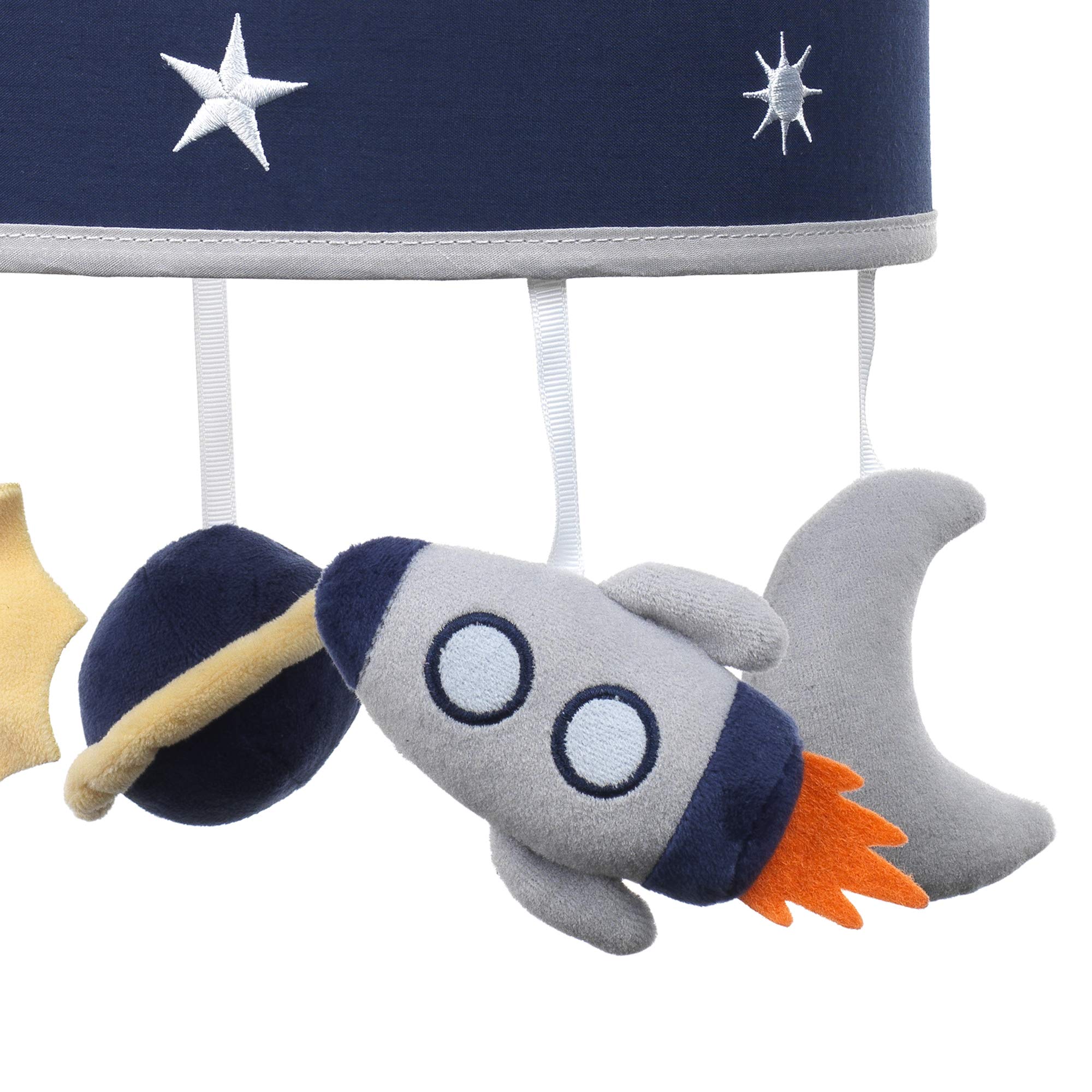 Way Musical Baby Crib Mobile - Blue/Navy/Gray Space Theme