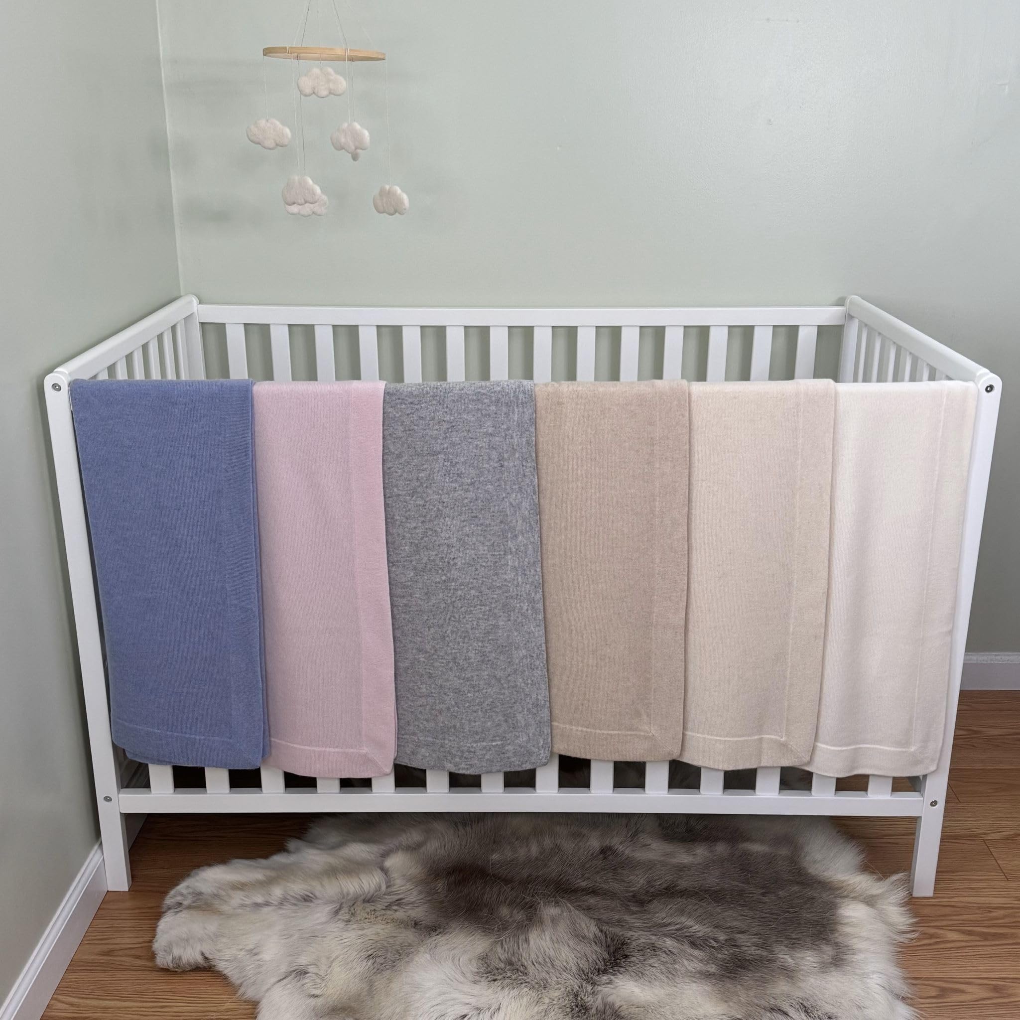 100% Cashmere Baby Blanket Luxe Knit Design in Pink - 32" x 40"