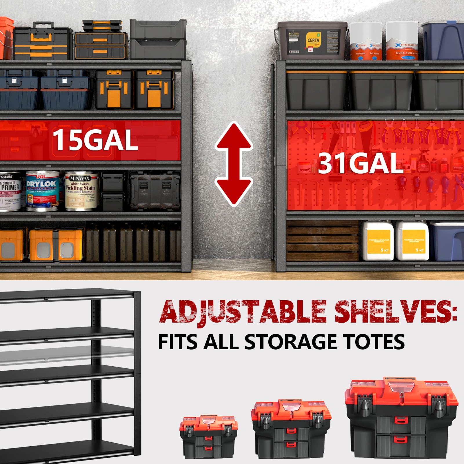 3-Tier Stackable Storage Bins with Drawers - 67QT Collapsible Organizer