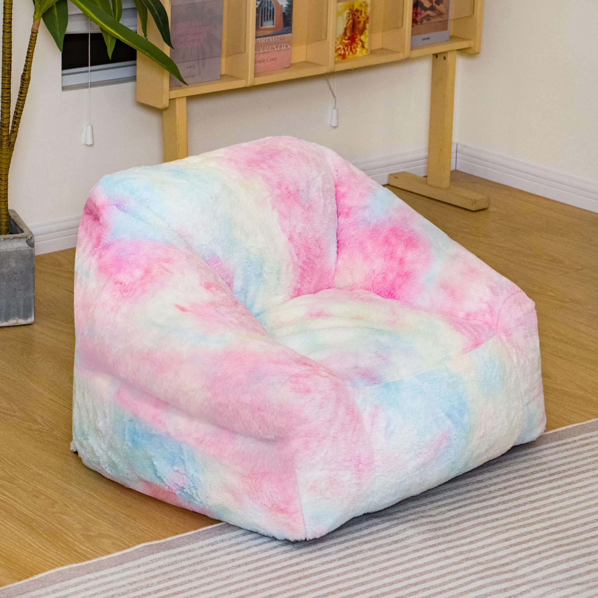 Chairs for Kids, 27" Modern Rainbow Colors Beanbag Sofa