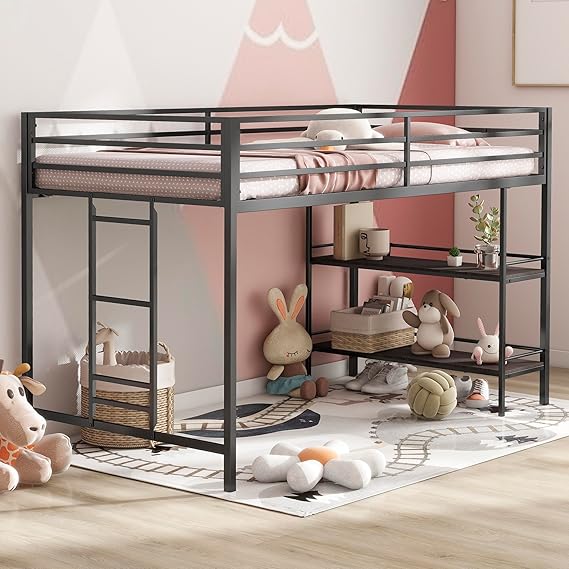 Twin Size Low Loft Bed for Kids,Kids Loft Bed Twin Size