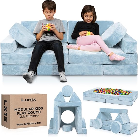 14pcs Modular Kids Play Couch, Child Sectional Sofa