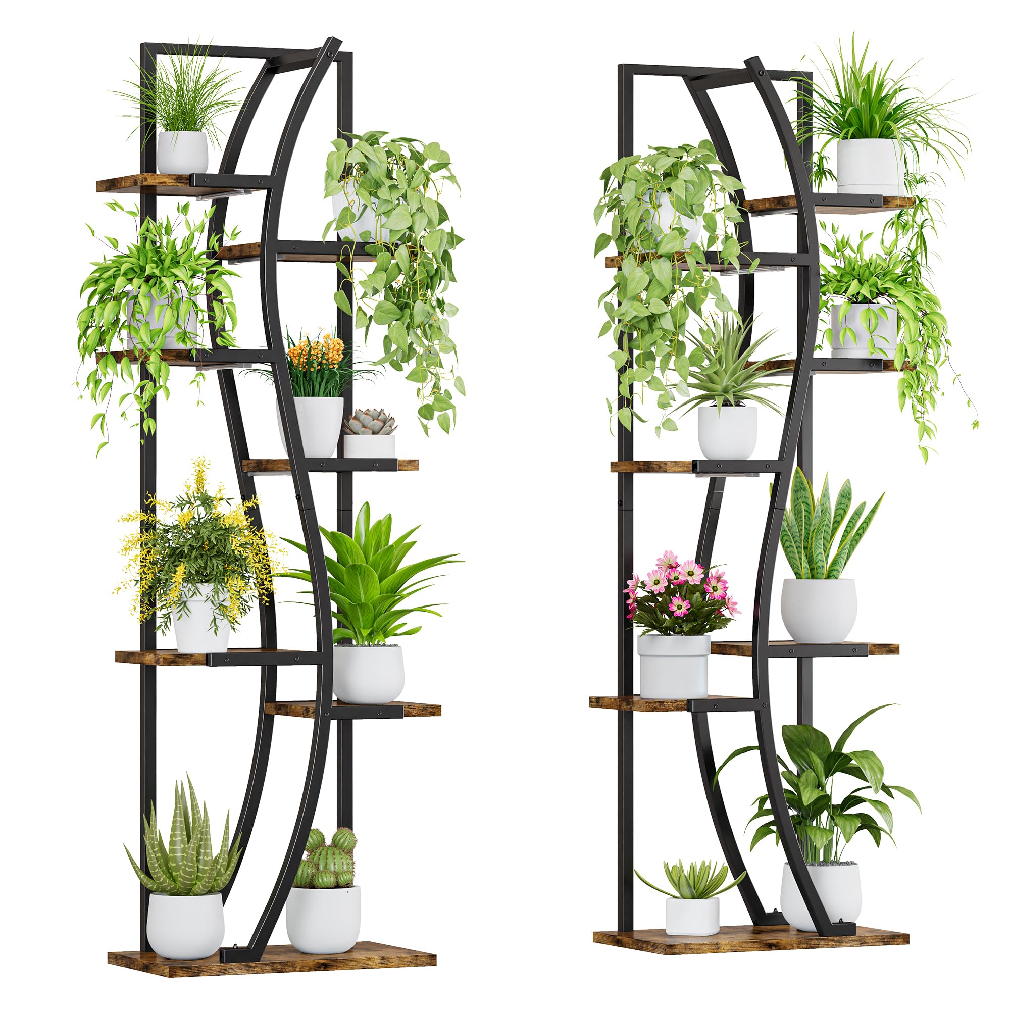 Plant Stand with Grow Light 2 Set - 62" Tall Corner Shelf