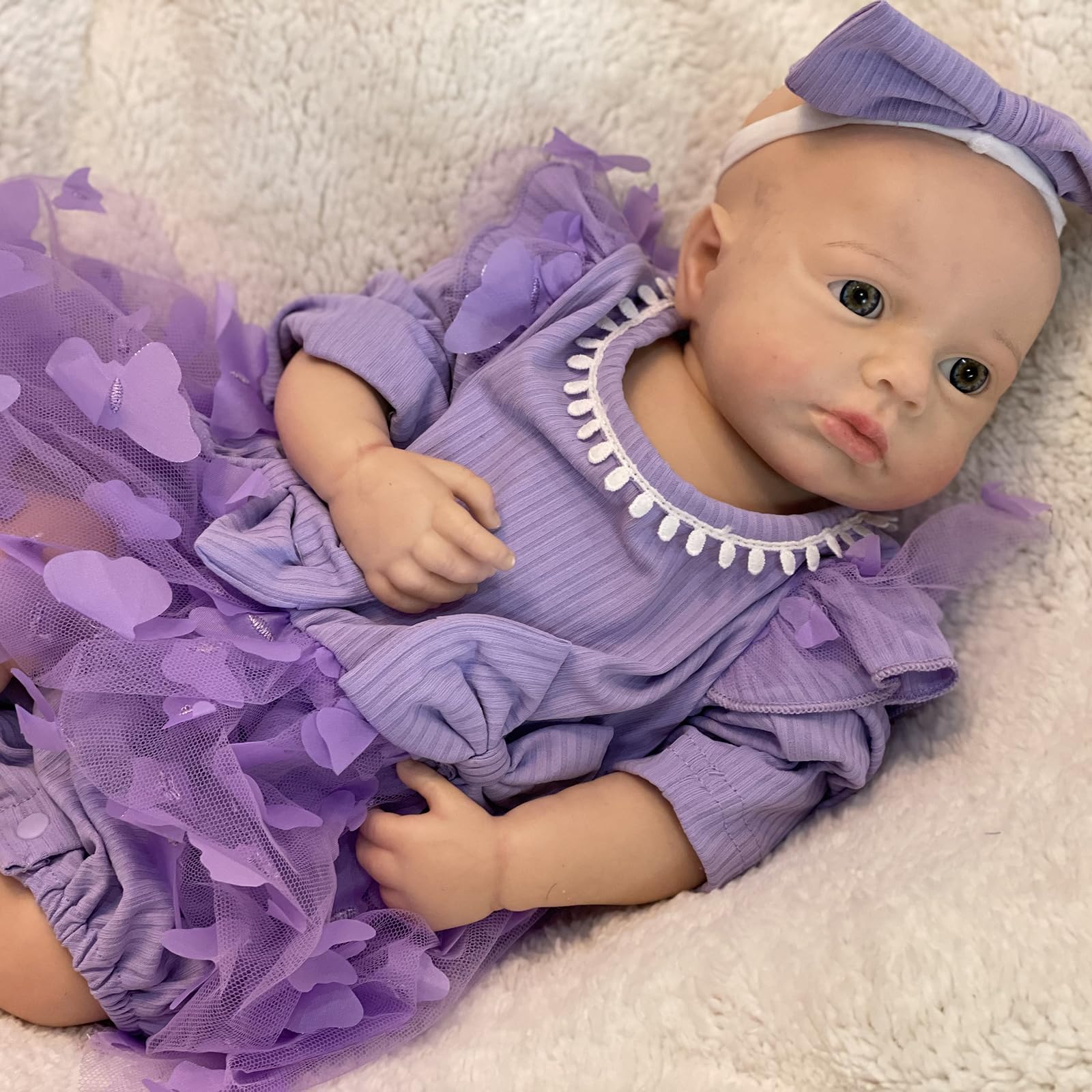 18 Inch Silicone Baby Doll Realistic Newborn, Soft Full Body Silicone Reborn Baby