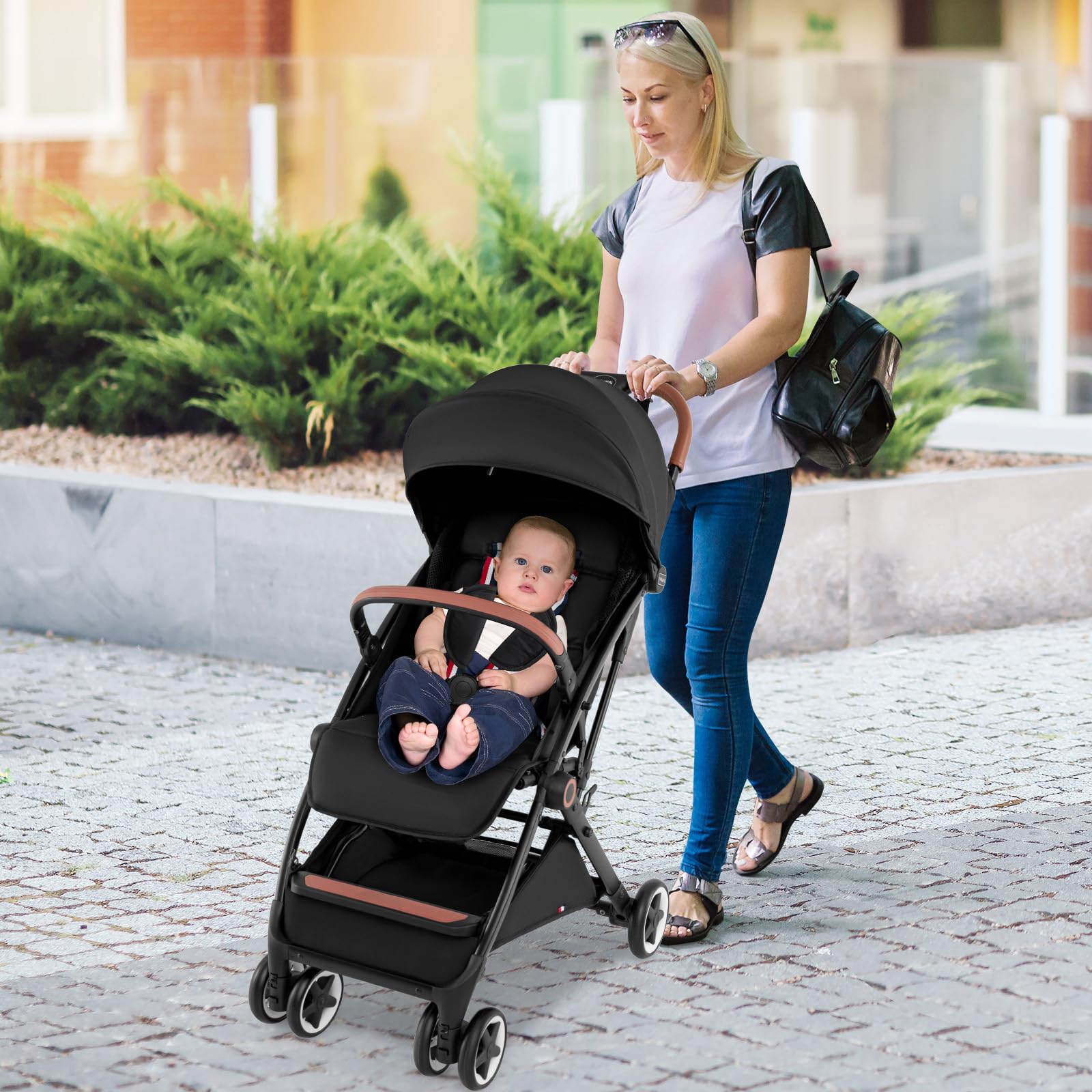 Lightweight Baby Stroller, Compact One-Hand Luggage-Style Travel Stroller for Airplane