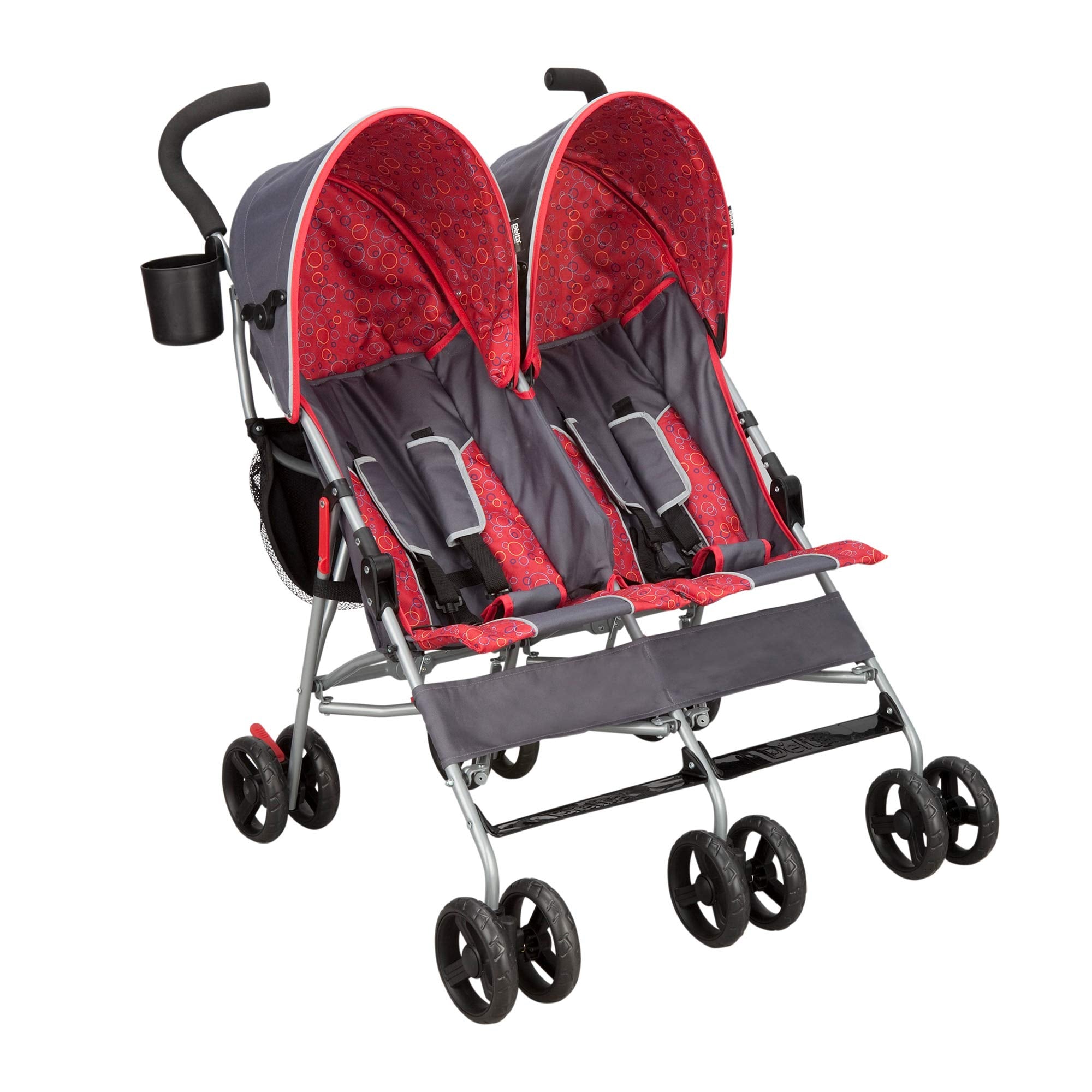 LX Side by Side Stroller - with Recline, Storage & Compact Fold, Grey