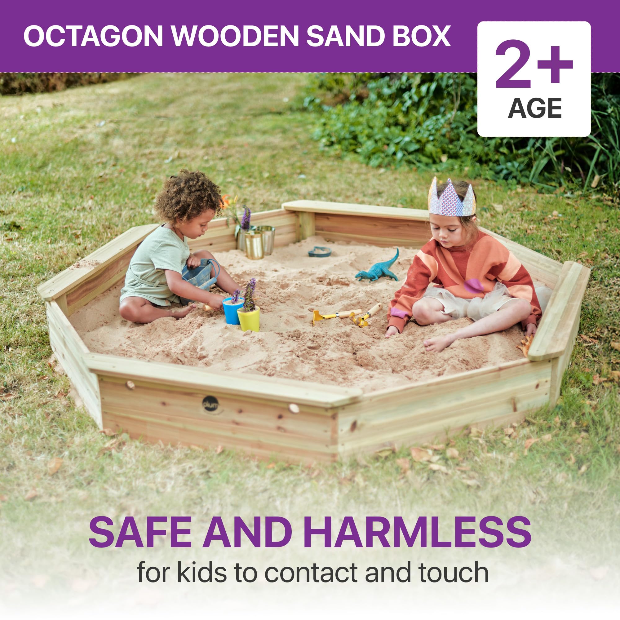 Wooden Octagon Sandbox with Cover
