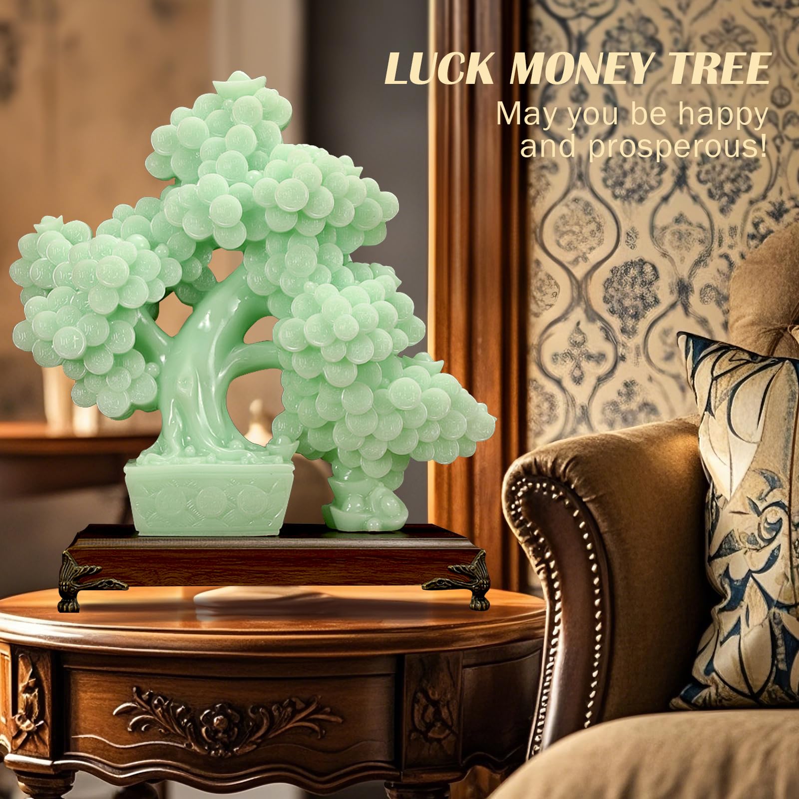 Resin Money Tree Feng Shui Bonsai Decor