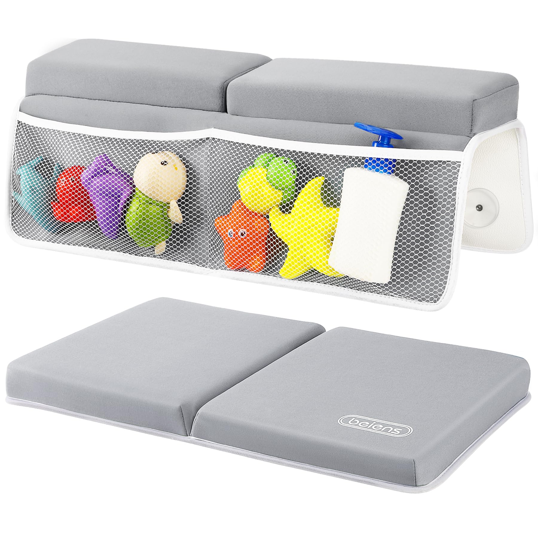 Bath Kneeler and Elbow Rest Pad Set with Storage Pockets and Non-Slip Design