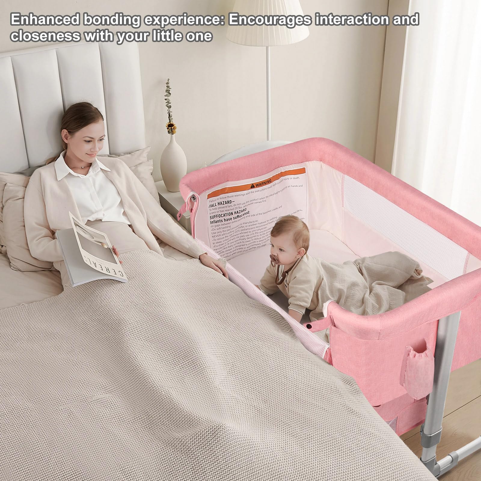 Baby Bassinet Bedside Sleeper with Diaper Changing Station