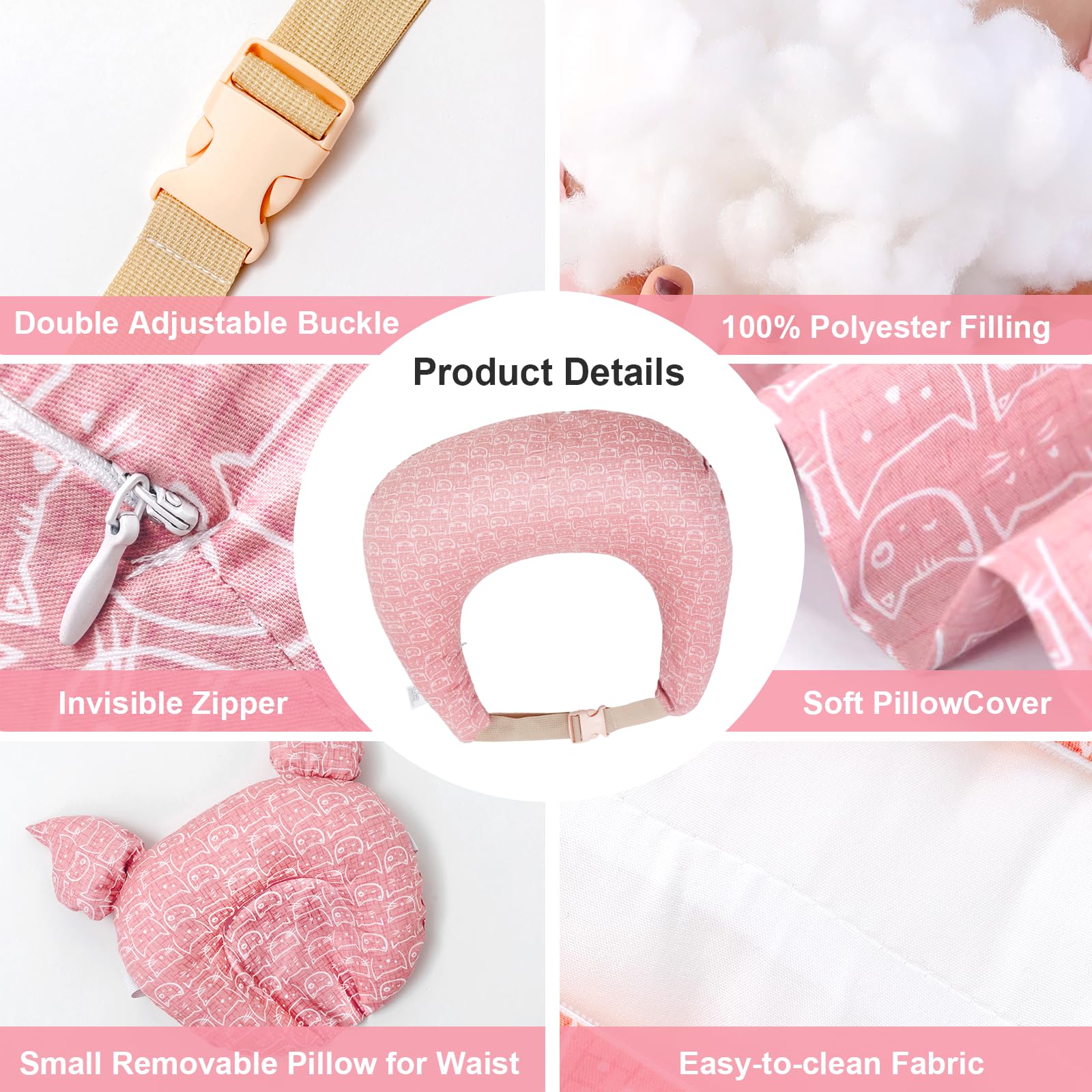 TinyTotsJoy Nursing Pillow for Breastfeeding, Breastfeeding Pillows for More Support for Mom and Baby, with Adjustable Waist Strap