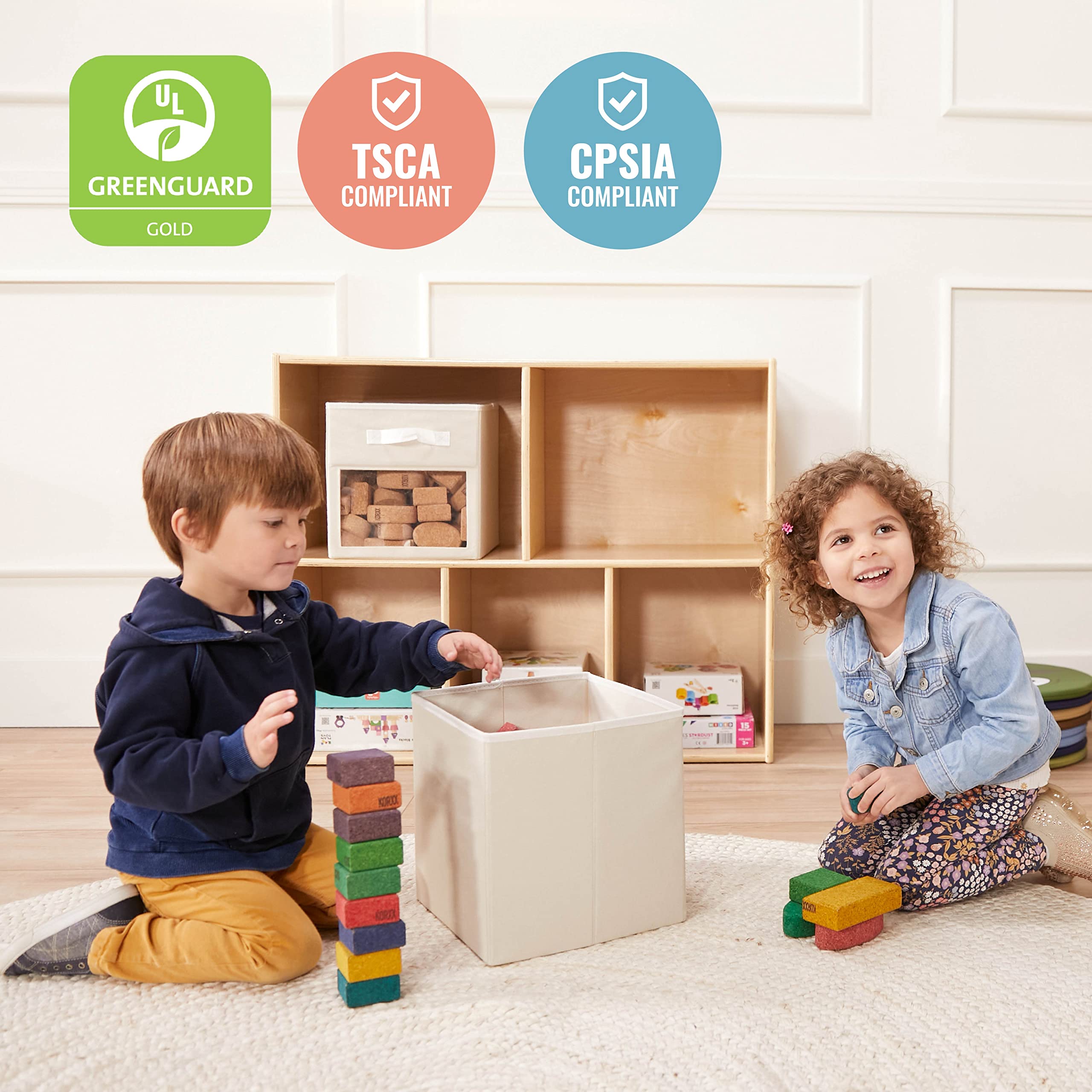 5-Compartment Storage Cabinet for Classroom and Playroom