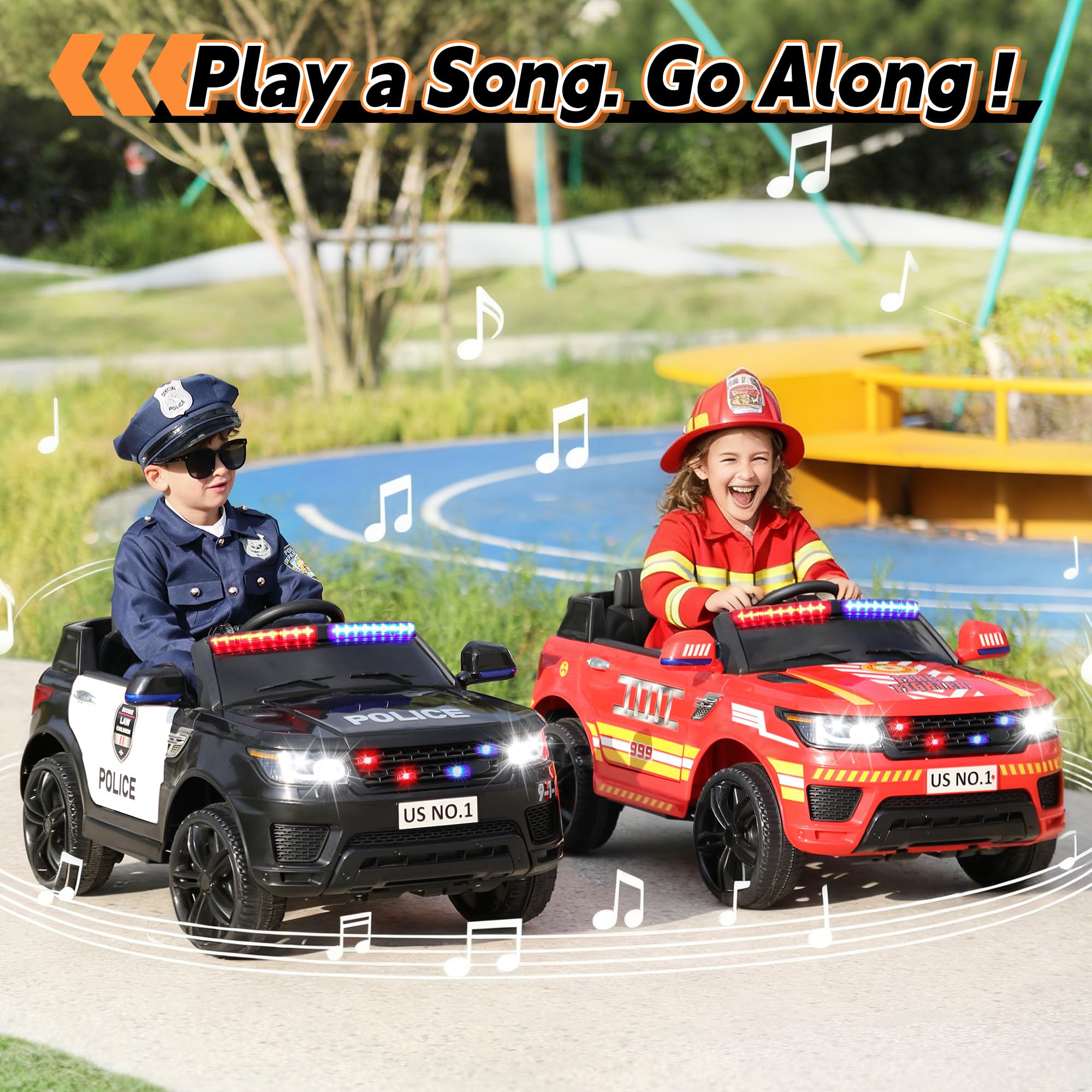 Kids Electric Police Car Ride-On with Remote Control