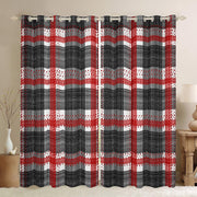 Geometric Lattice Kids Darkening Drapes Bedroom Red Plaid