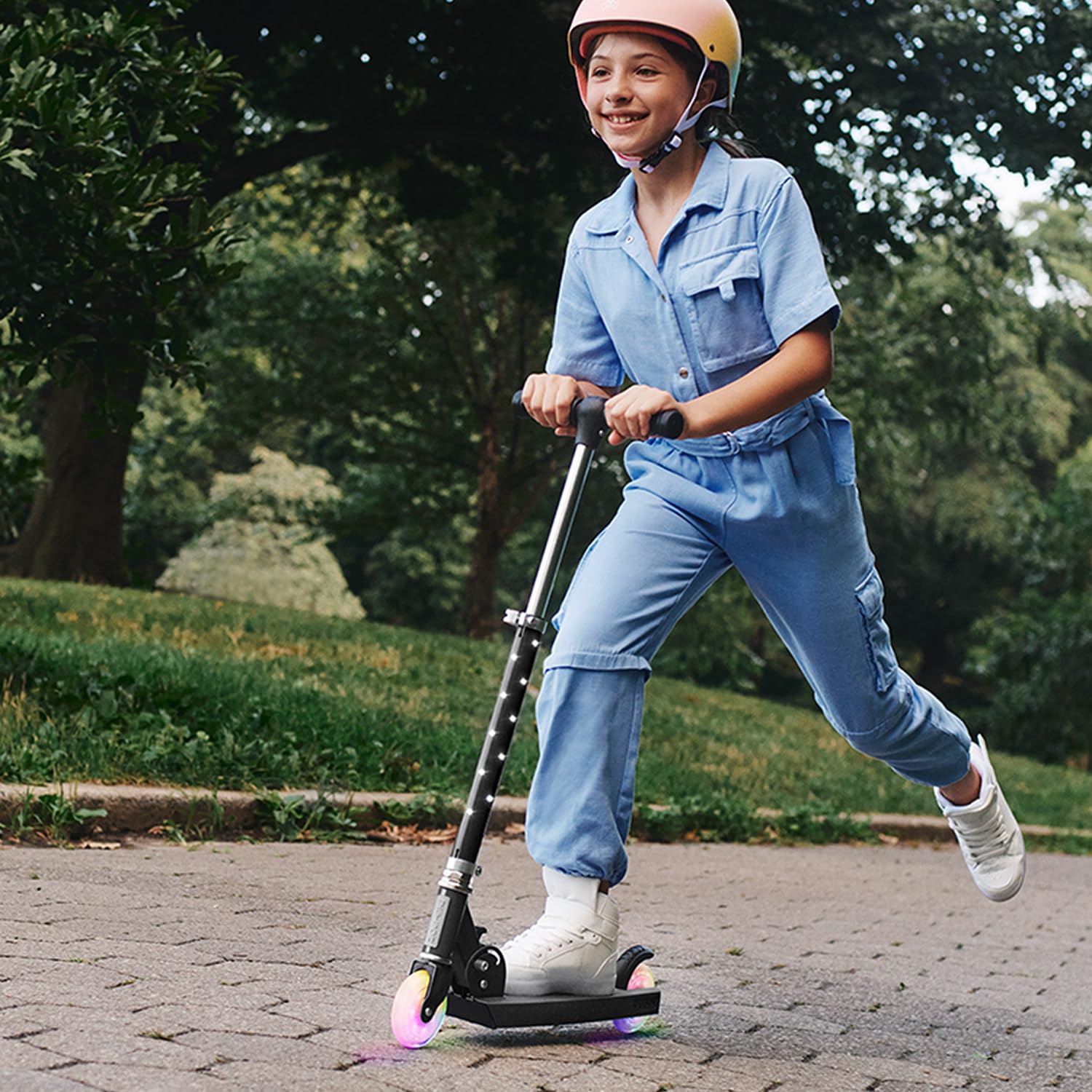 Moonbeam 2-Wheel Light Up Kick Scooter, Light up Stem & Wheels