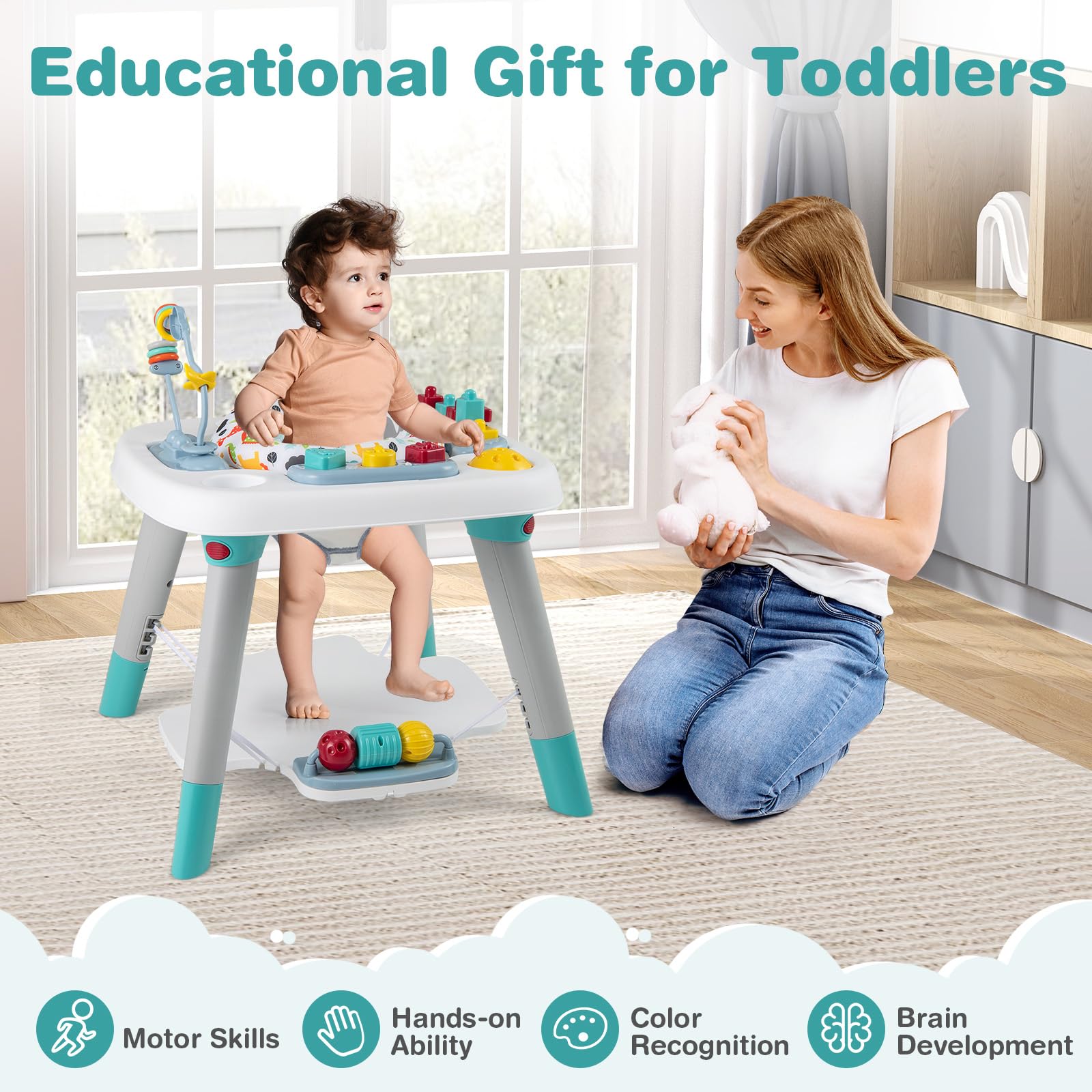 6-in-1 Baby Activity Center with Rotating Seat