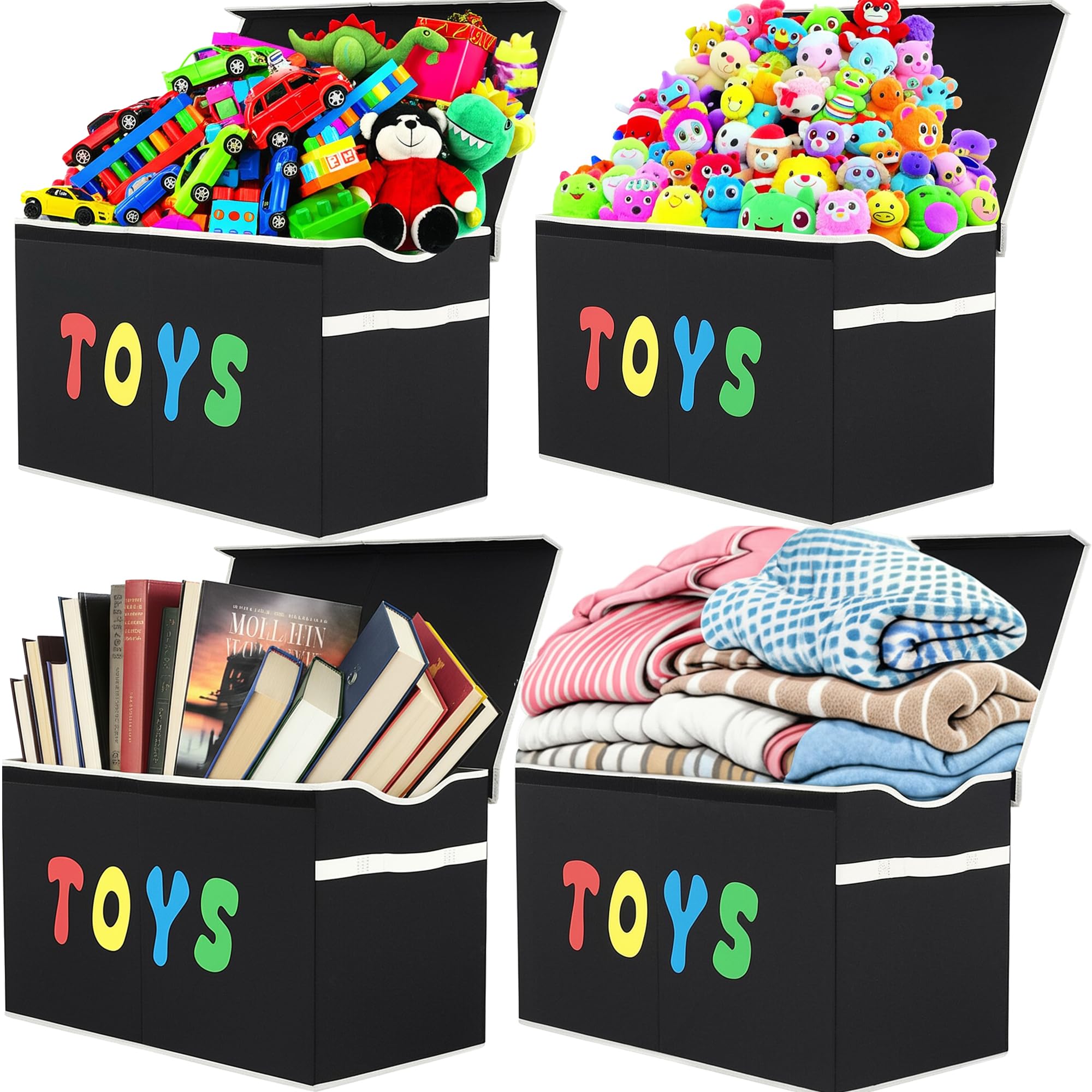 Toy Box Chest, Collapsible Sturdy Storage Bins with Lids