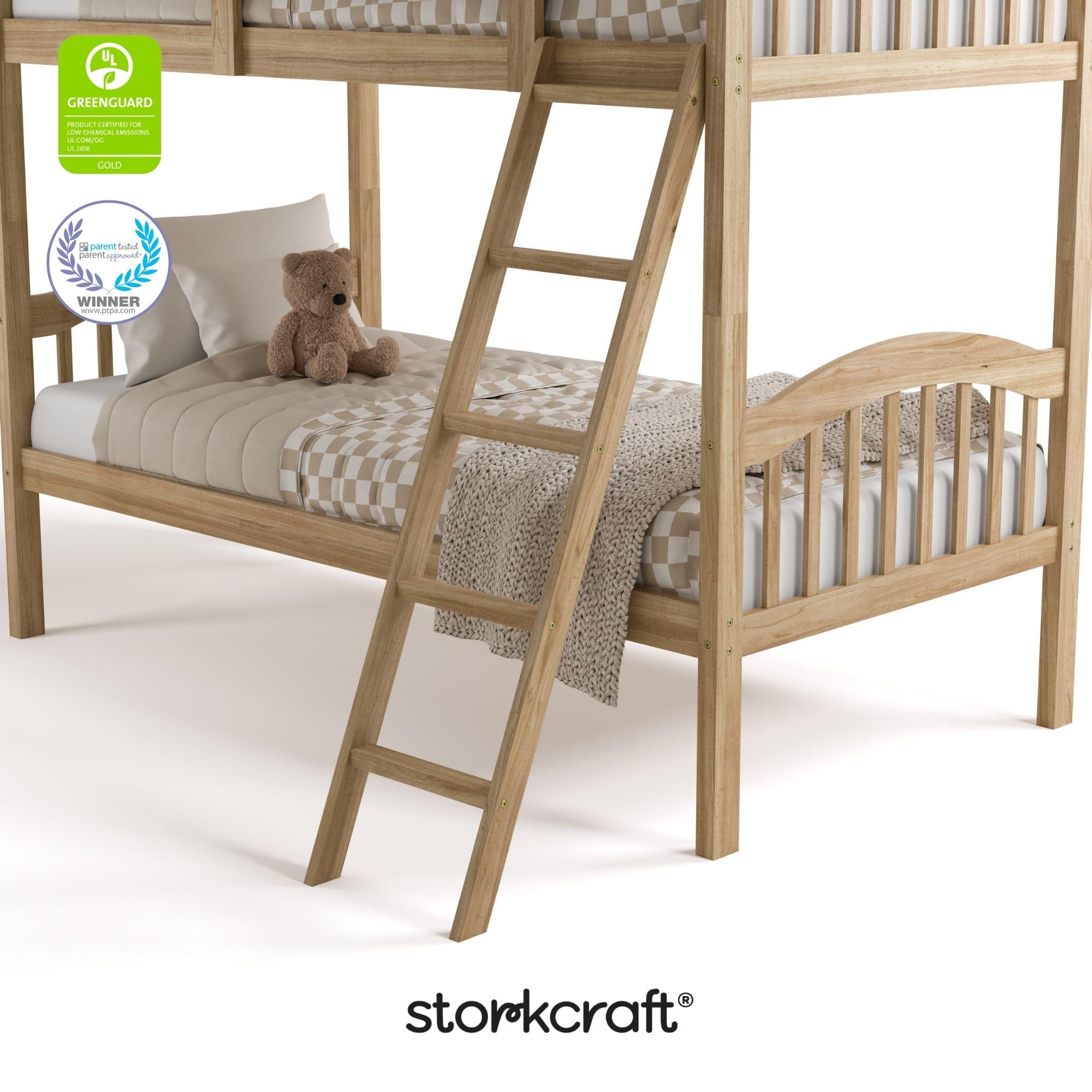 Twin Over Twin Bunk Bed with Ladder