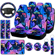 15 Pcs Car Seat Covers Full Set Car Accessories Set Steering Wheel Cover Armrest