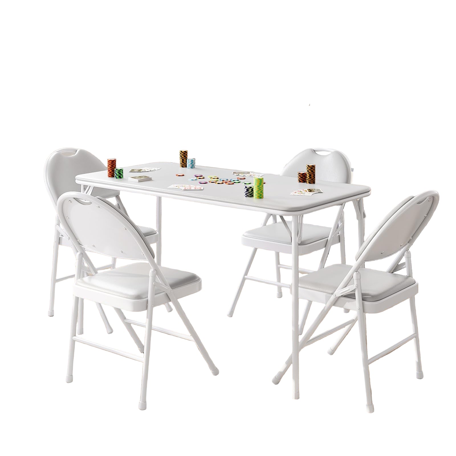 Protable Folding Table and Chairs, 5 Piece Folding Card Table