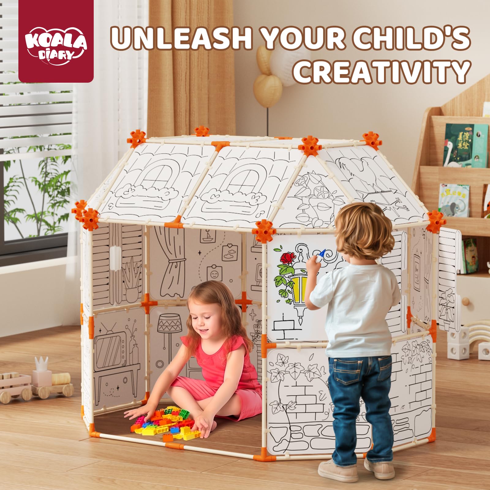 Customizable Cardboard Fort Building Kit for Kids