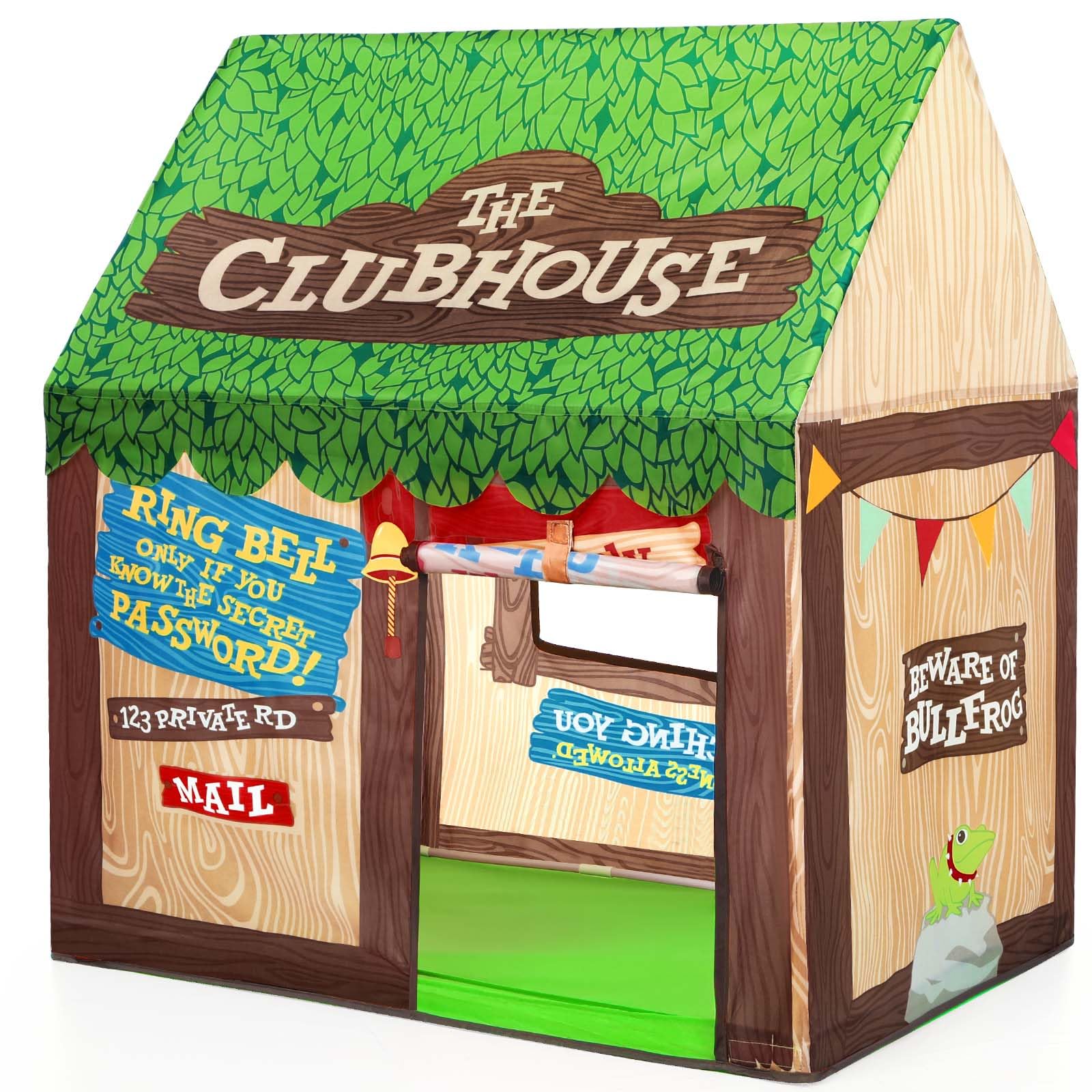 Kids Play Tent Indoor: Clubhouse Tent for Kids with Roll-up Door and Windows