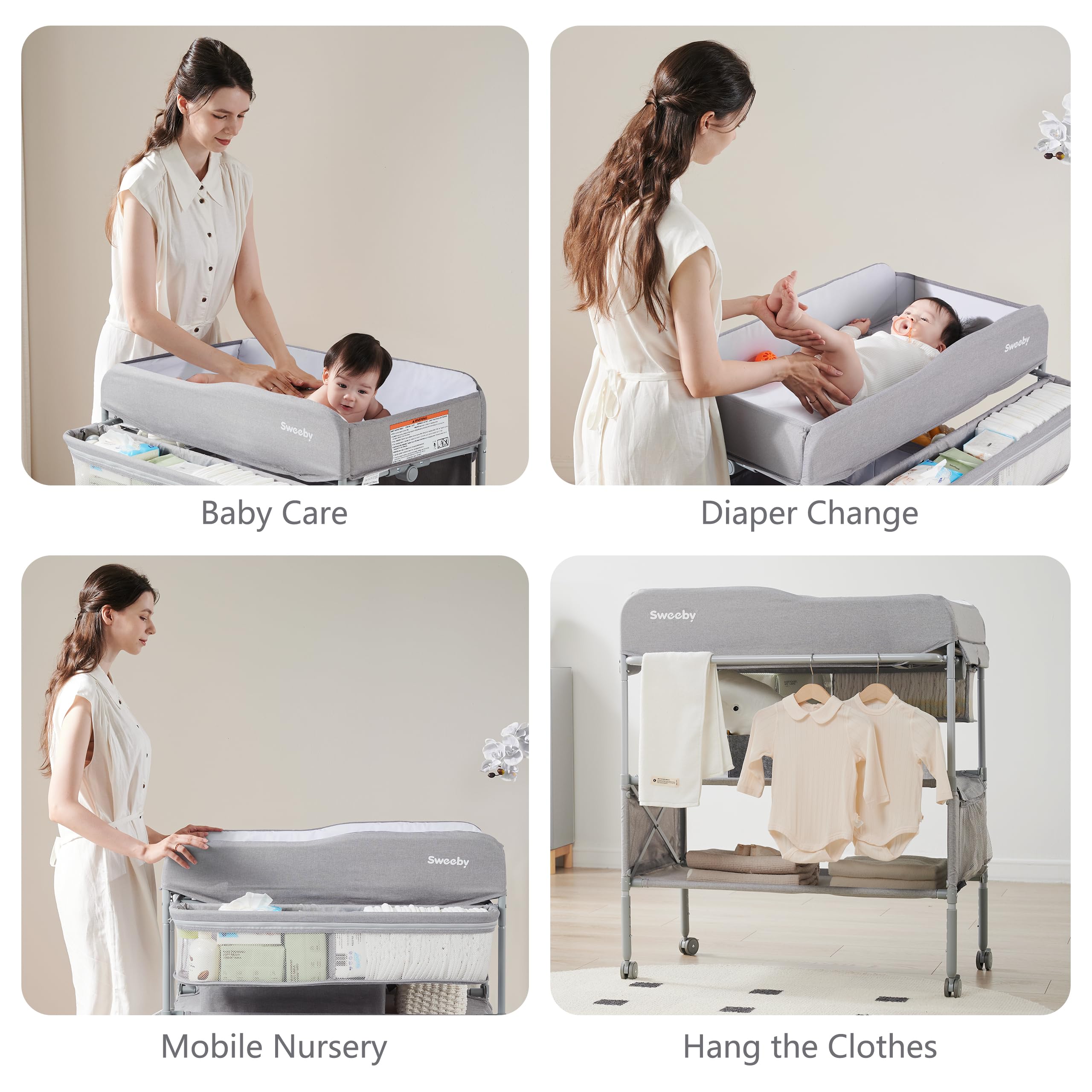 Portable Baby Changing Table with Storage
